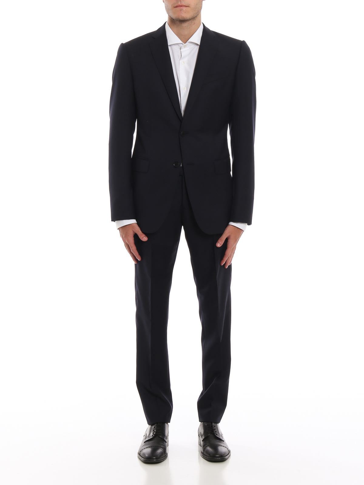 Emporio Armani - Dark blue check print suit - formal suits - 11VMET11601922