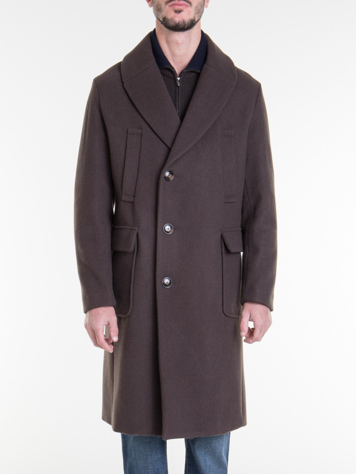 Knee length coats Emporio Armani - Wool cloth knee length coat ...