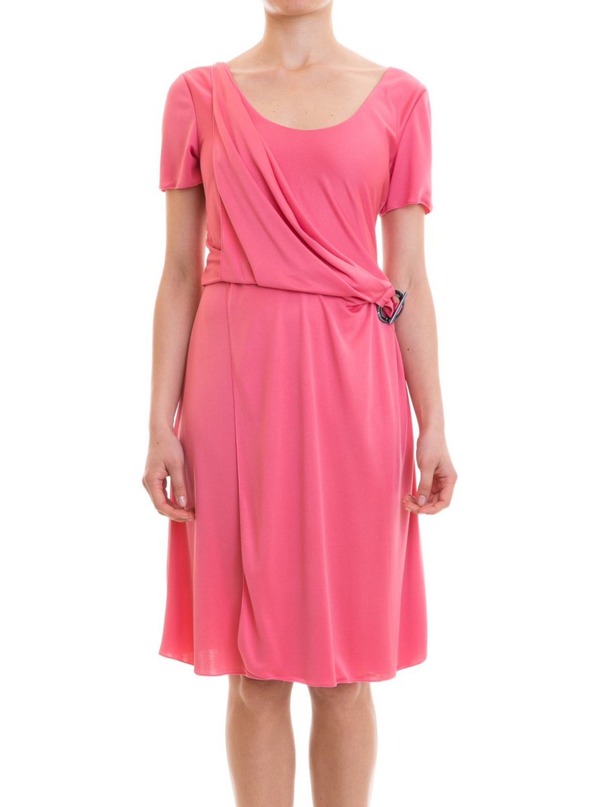 Knee length dresses Emporio Armani - Light crepe draped pink dress -  3Z2A6Q2JJ8Z0316