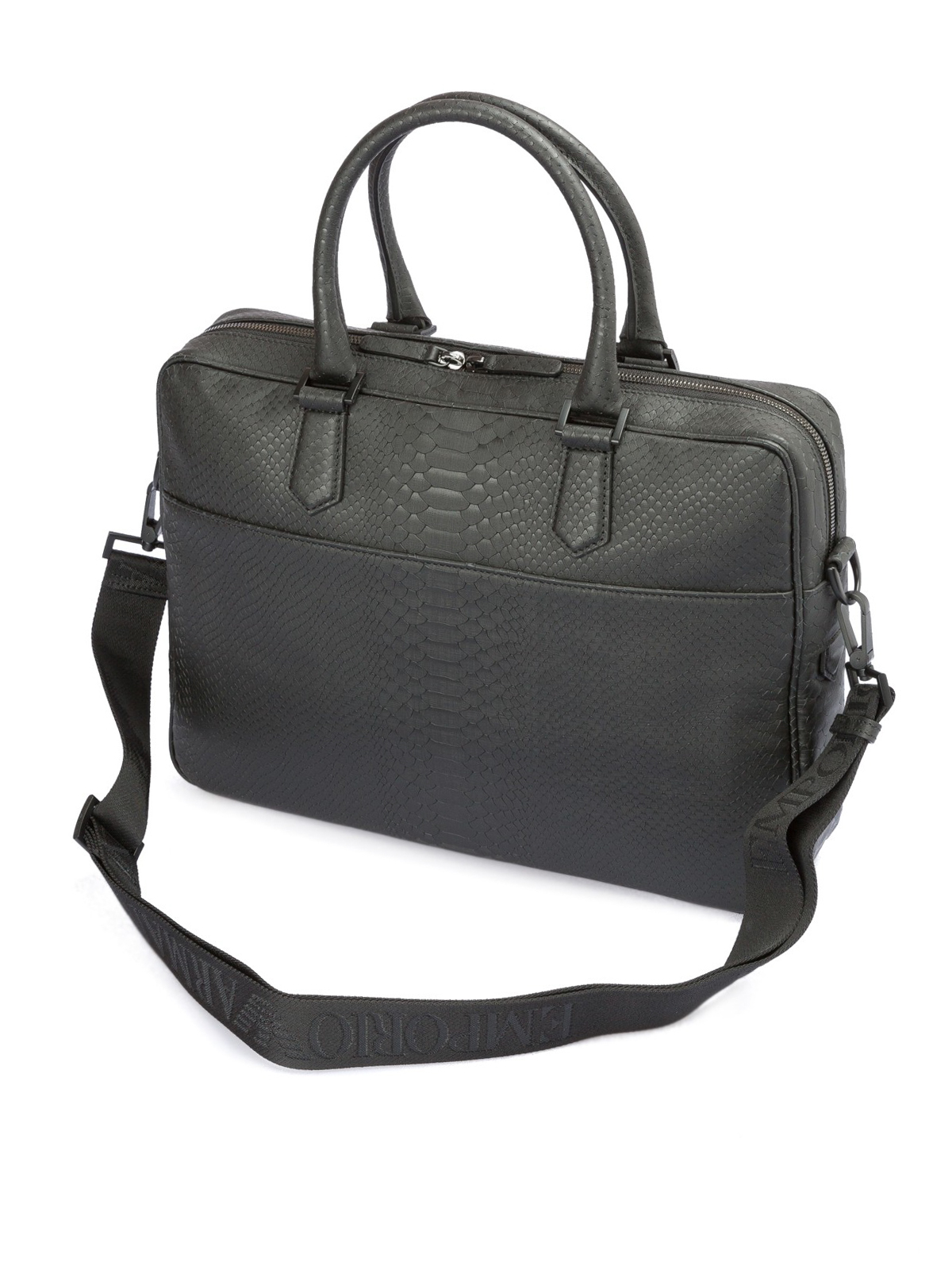 armani leather briefcase