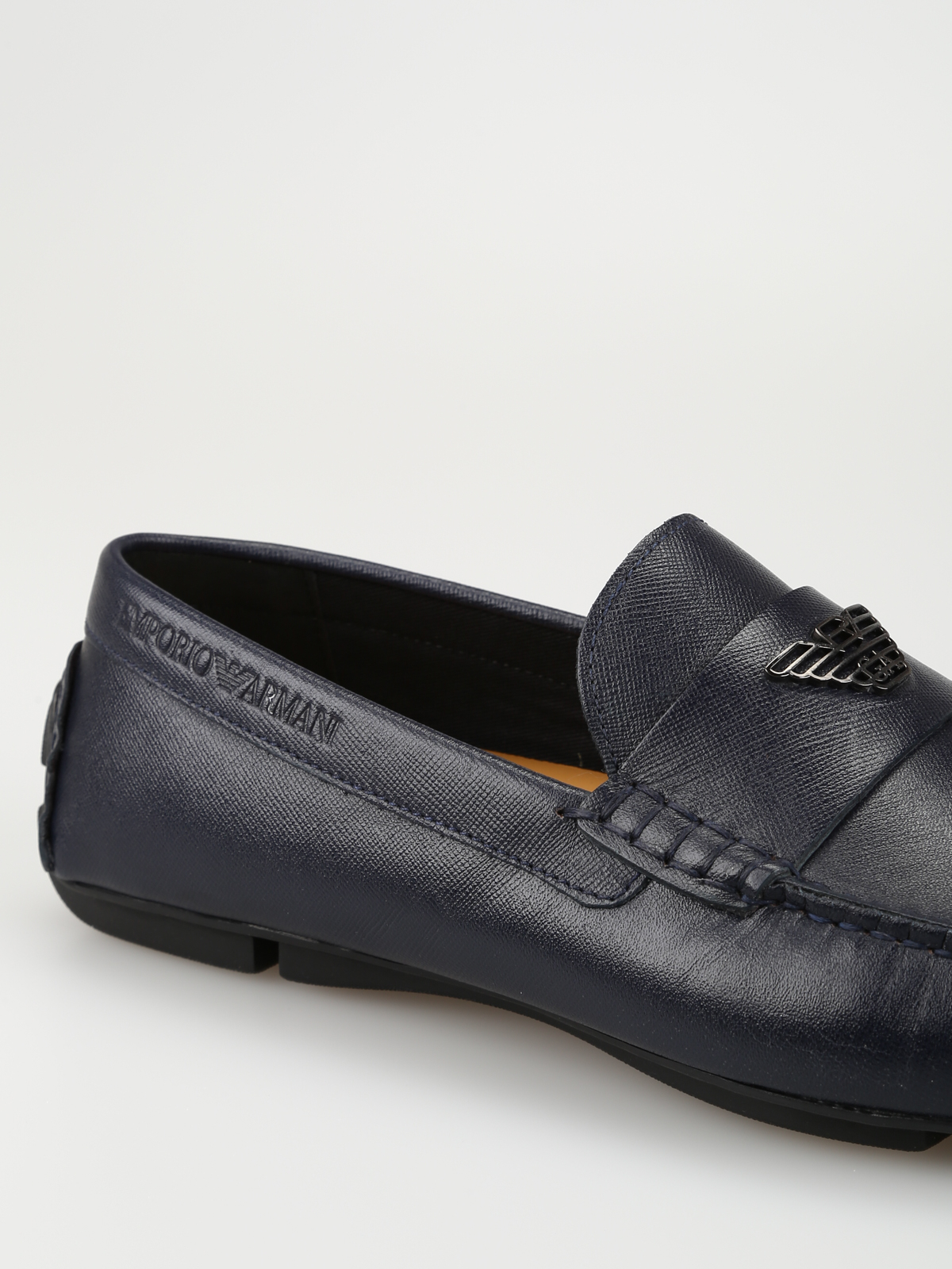 Saffiano leather driver loafers 