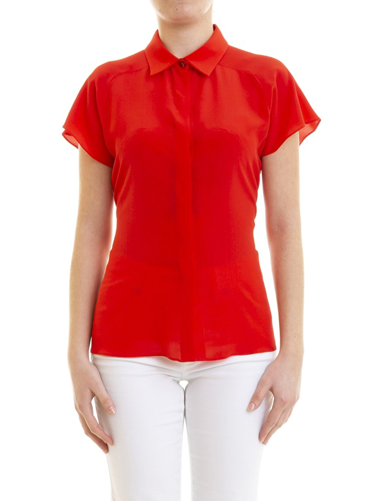 Shirts Emporio Armani - Red silk short ...