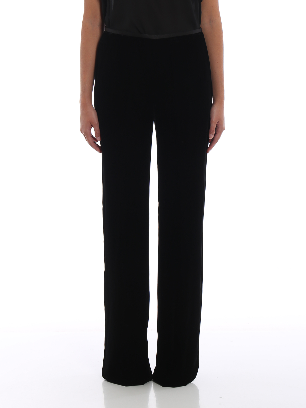 Tailored & Formal trousers Emporio Armani - Wide straight leg formal velvet  trousers - 0NP01T0M805999