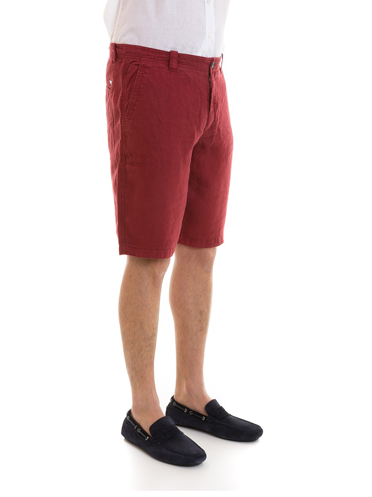 Trousers Shorts Emporio Armani - Red linen bermuda shorts - 3Z1PB51NDMZ0340