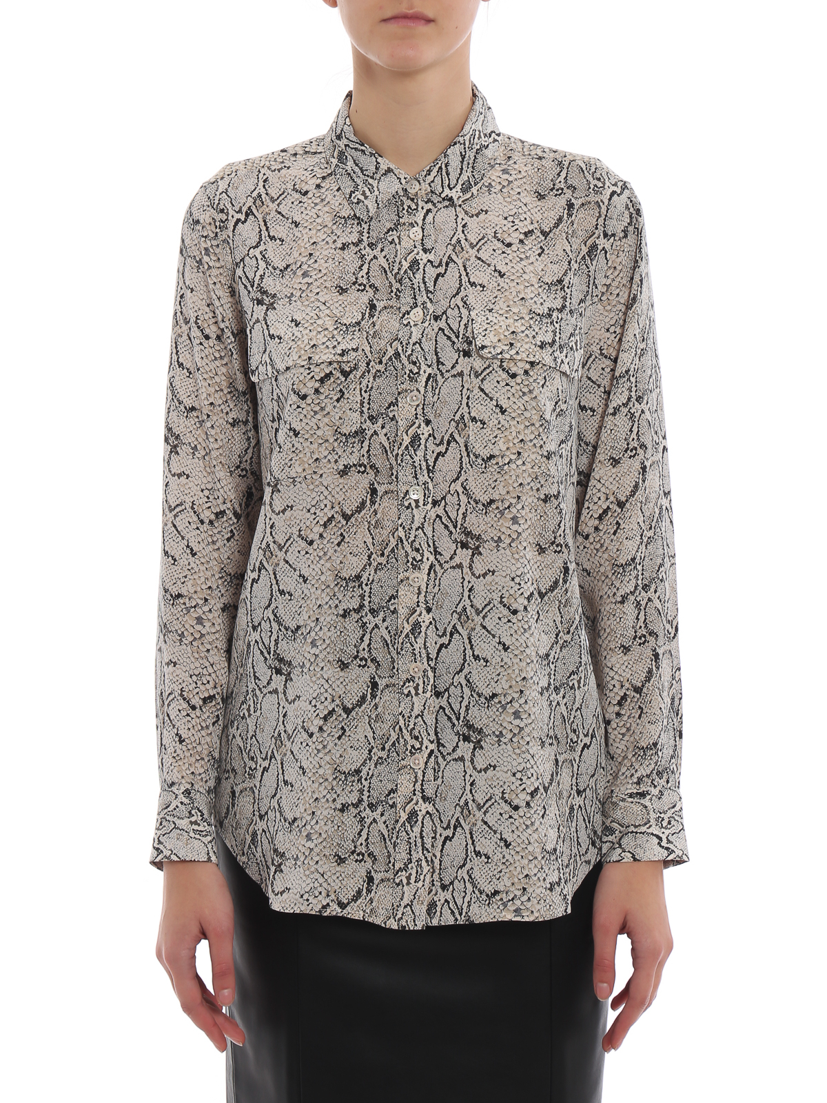 equipment slim signature silk shirt
