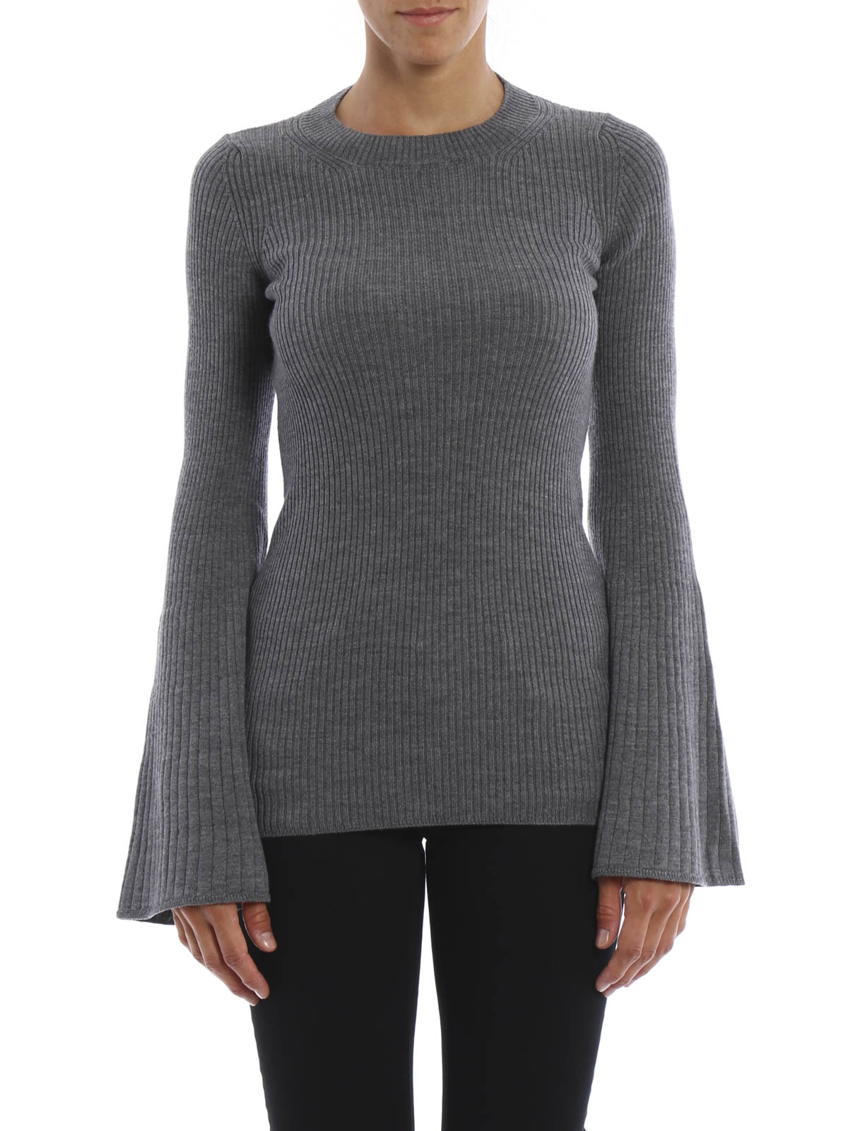 Erika Cavallini Autunno Inverno 21/22 maglione color crema con intarsio  logo - W1PP1WA34A013