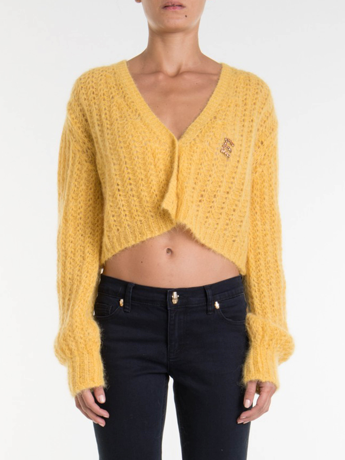 alpaca blend cropped cardigan