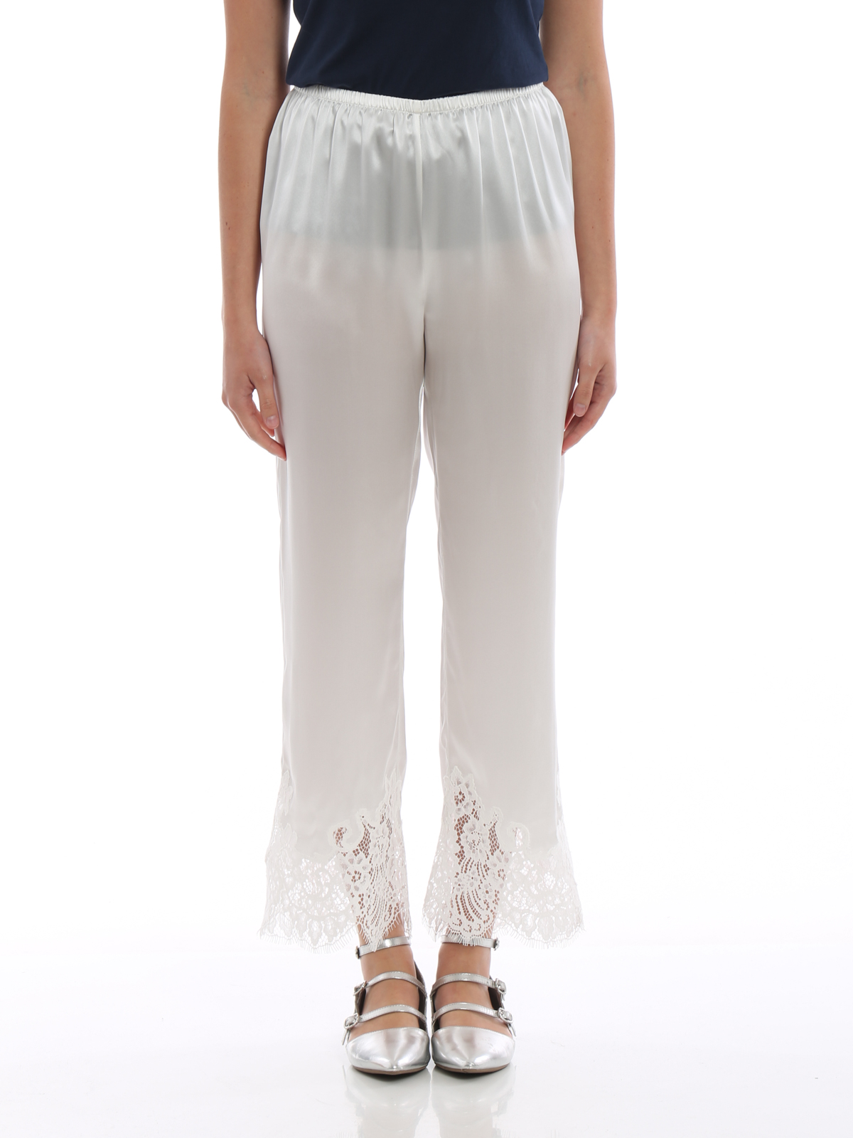 white satin trousers