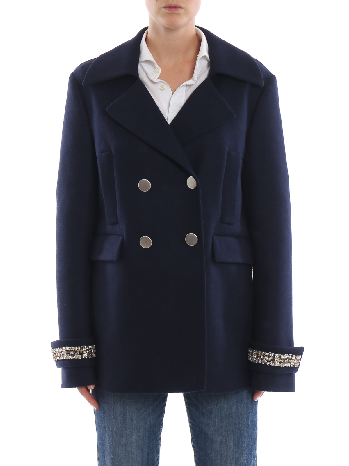 navy short coat