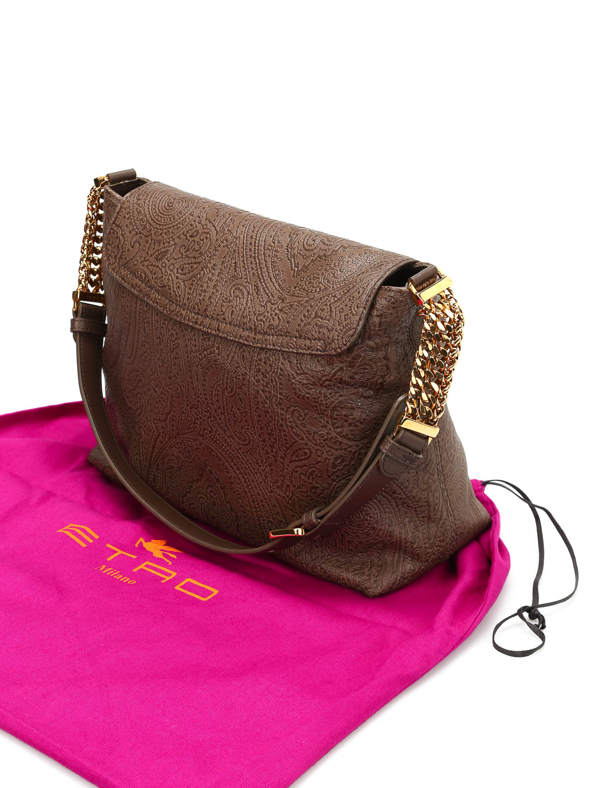 Etro - Embossed leather shoulder bag - shoulder bags - 1H1822026101