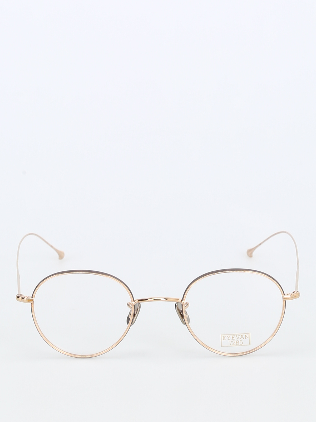 Glasses Eyevan7285 Rose Gold Round Frame Eyeglasses Ev1529080