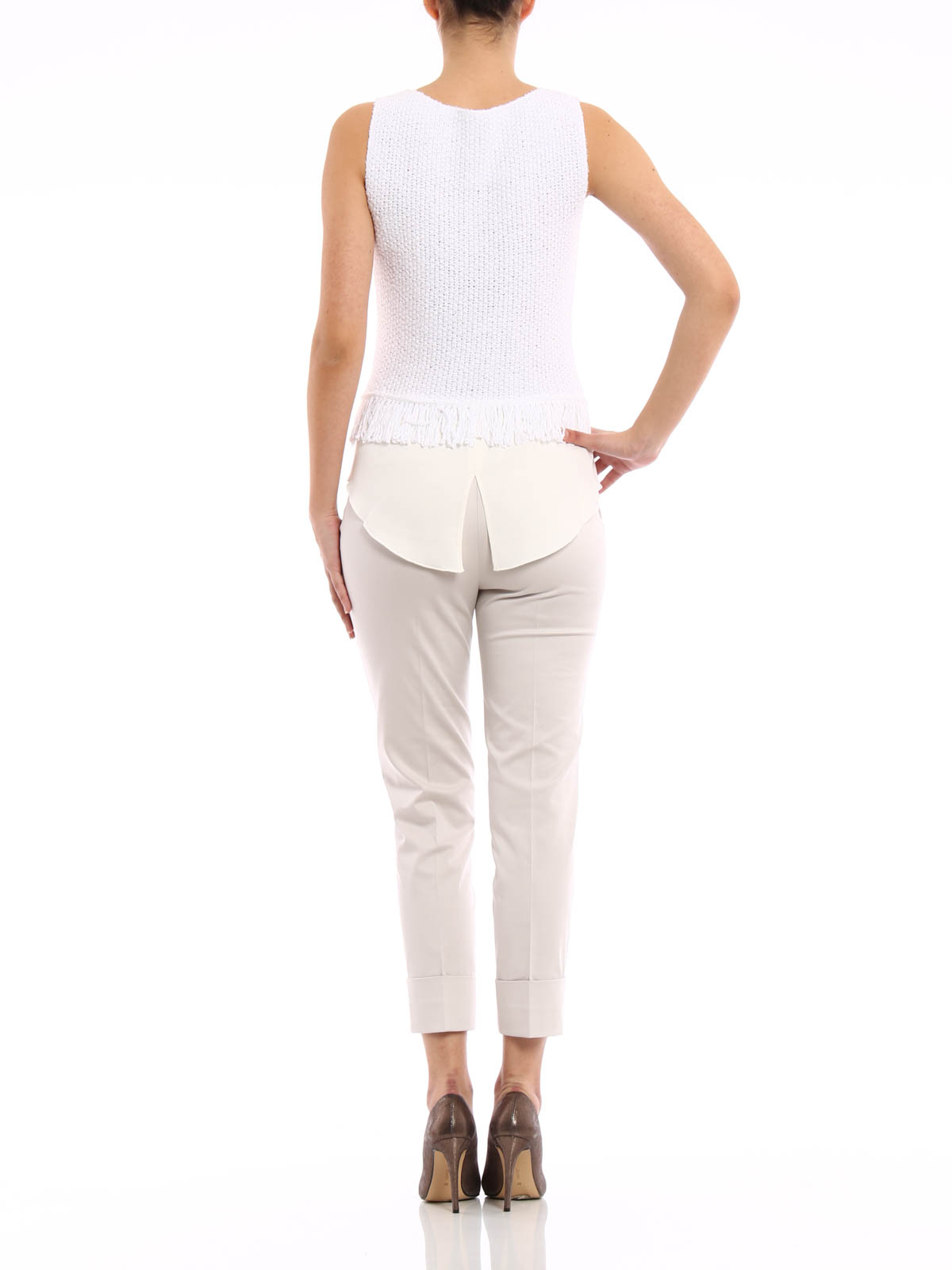 Casual trousers Fabiana Filippi Stretch cotton capri trousers