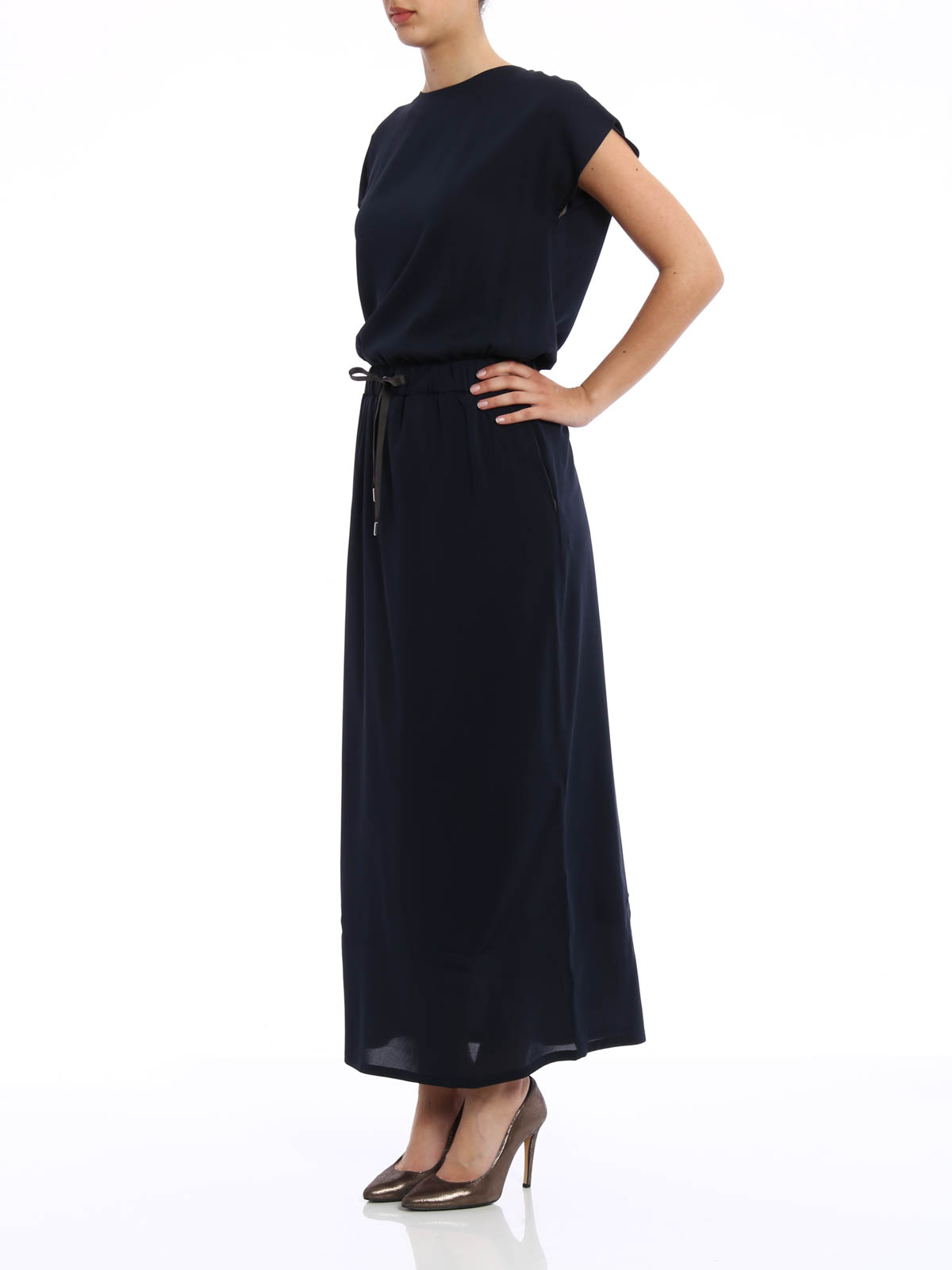 drawstring maxi dress