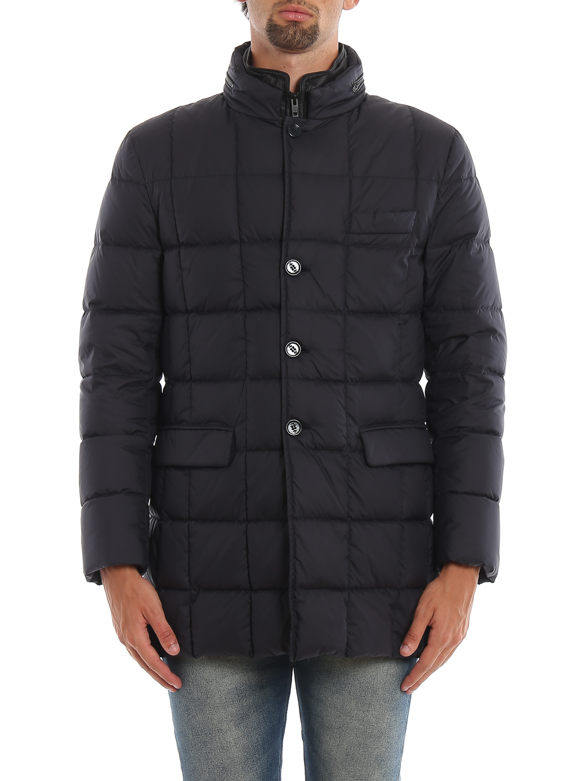 Fay - Check quilted padded long coat - padded coats - NAM37390530PWVU809