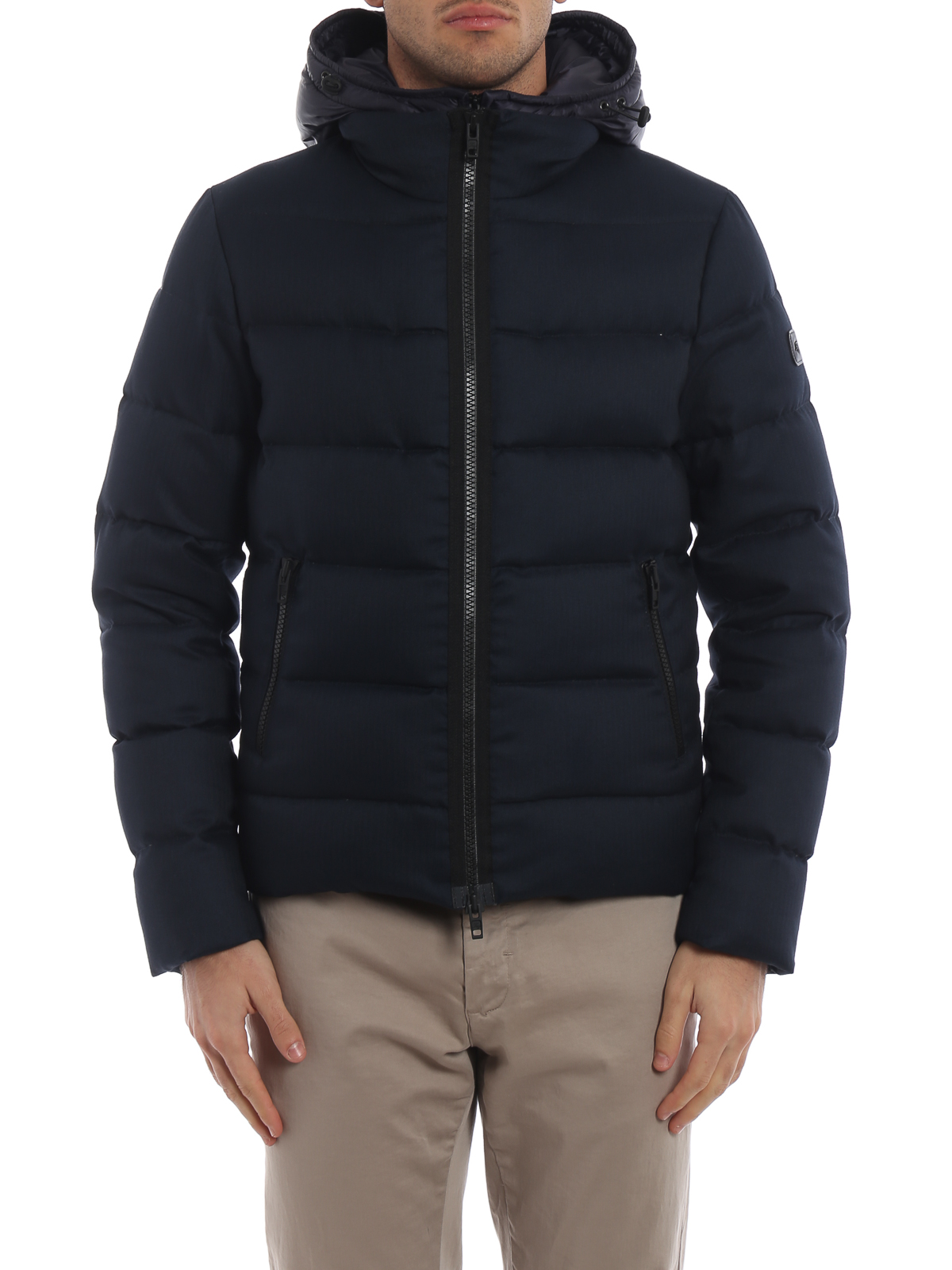 Padded jackets Fay - Dark blue hooded puffer jacket - NAM32370270QAQU807