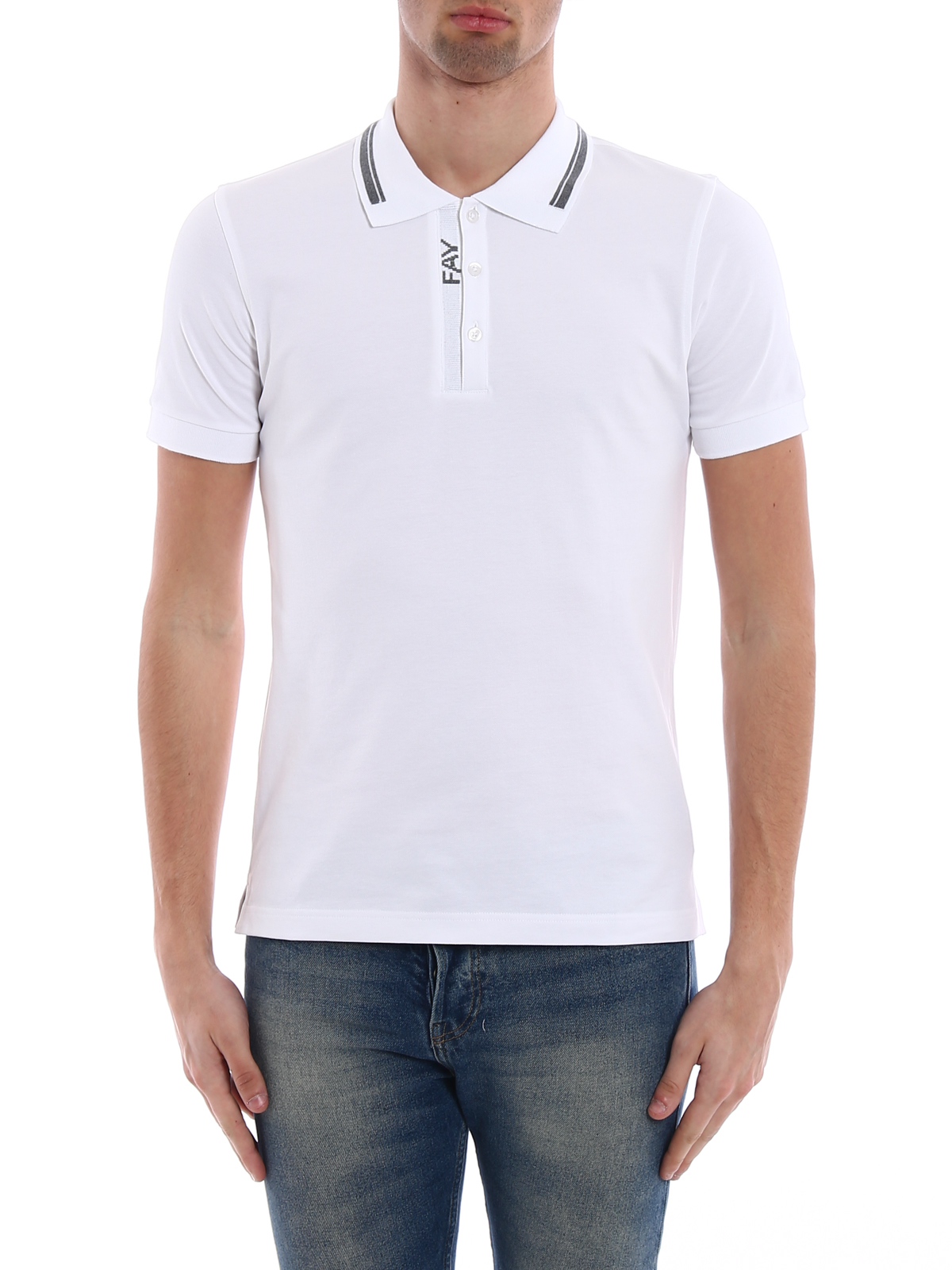 logo intarsia cotton piqué polo shirt