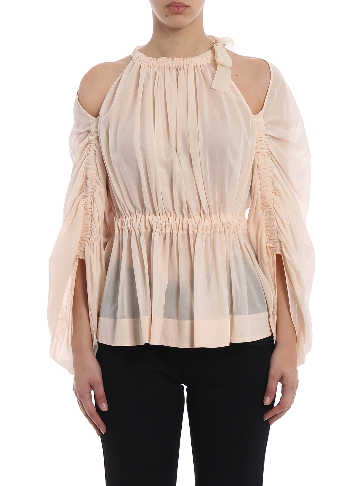 Fendi - Light pink cotton voile blouse 
