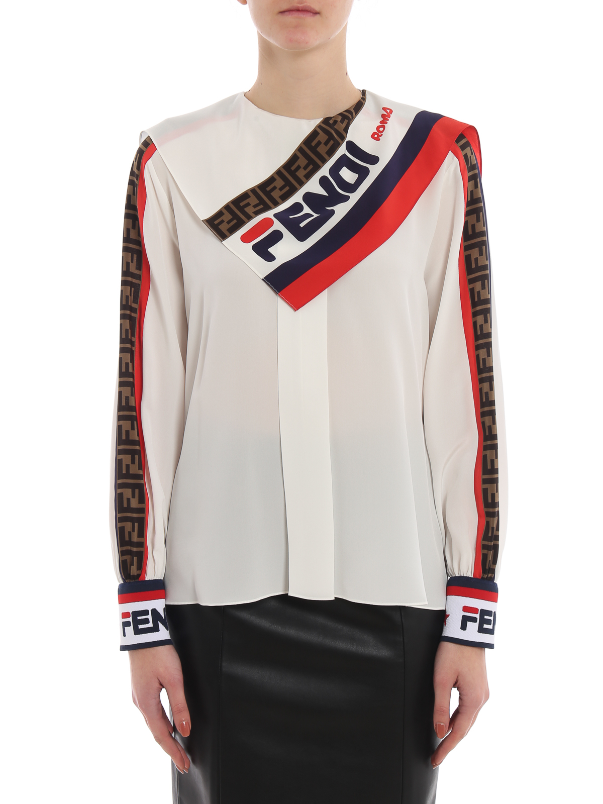Fendi - Silk blouse with FF bands and 
