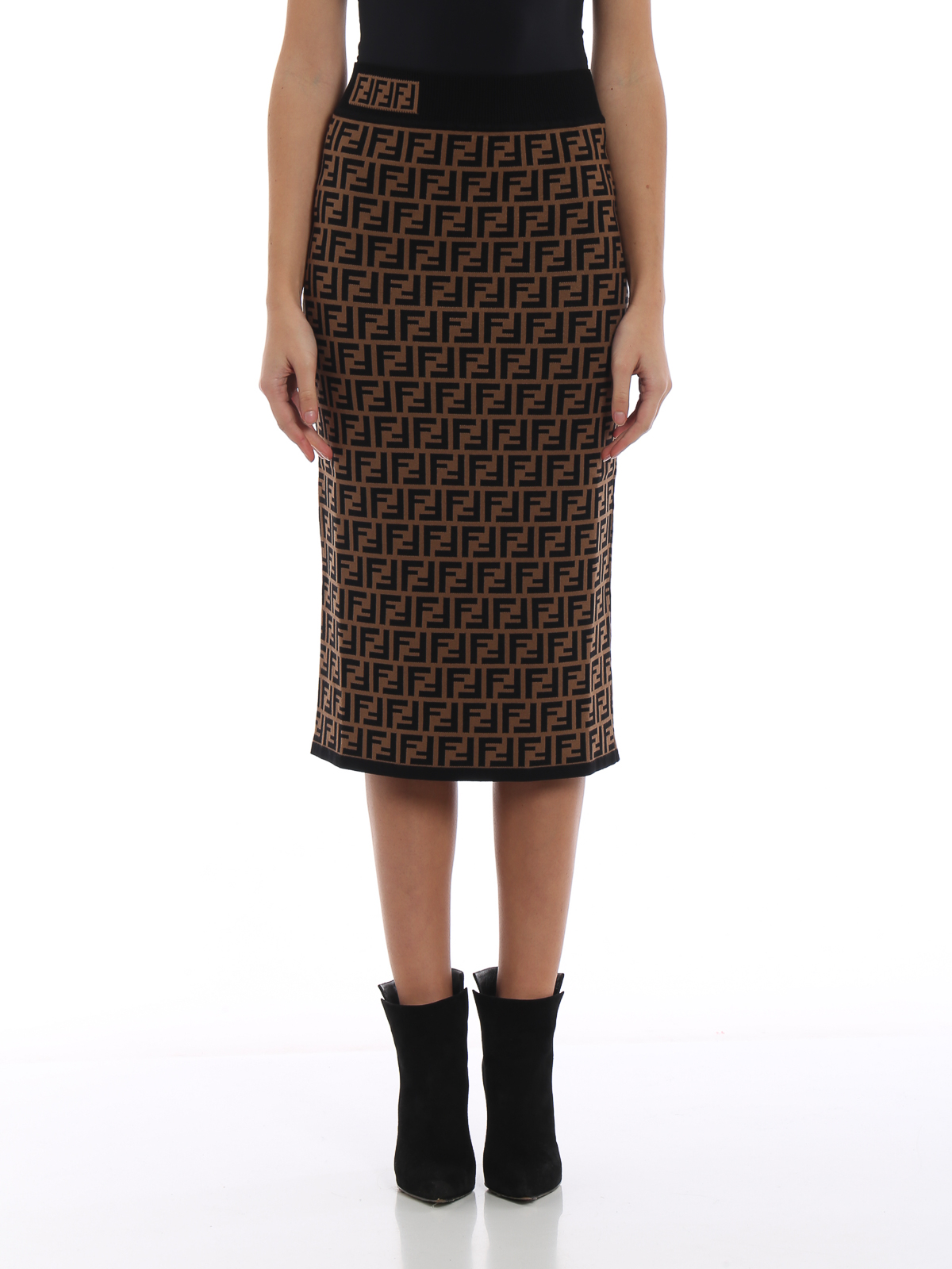 Fendi - FF knit viscose pencil skirt 