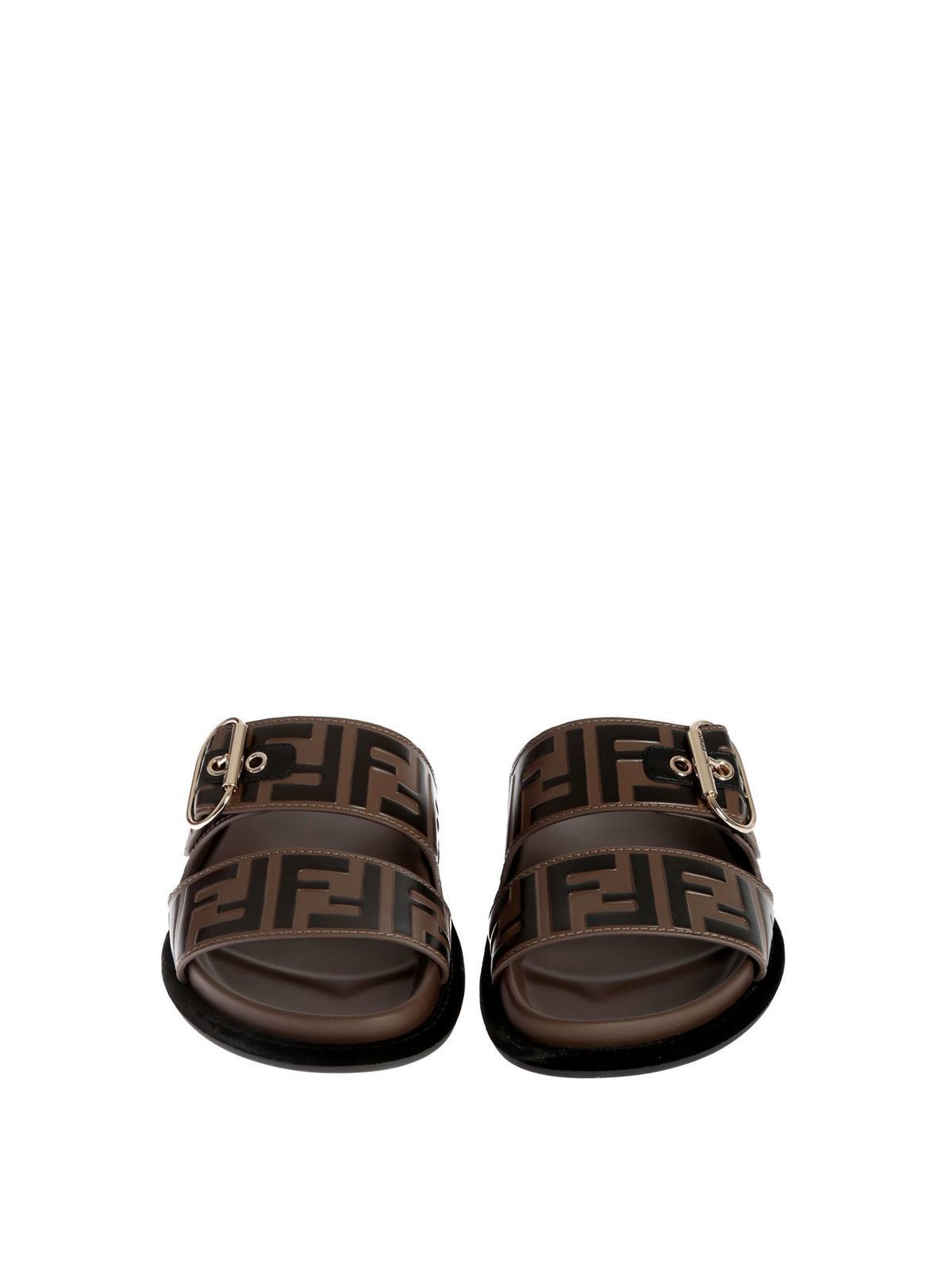 Sandals Fendi - FF flat slide in brown and - 8X6749A5JXF1425