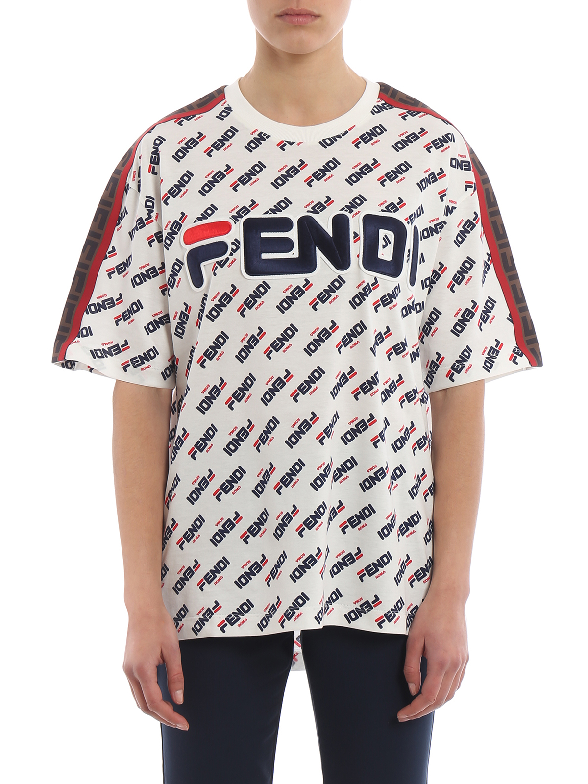 T-shirts Fendi - Fendi Mania print and embroidery T-shirt