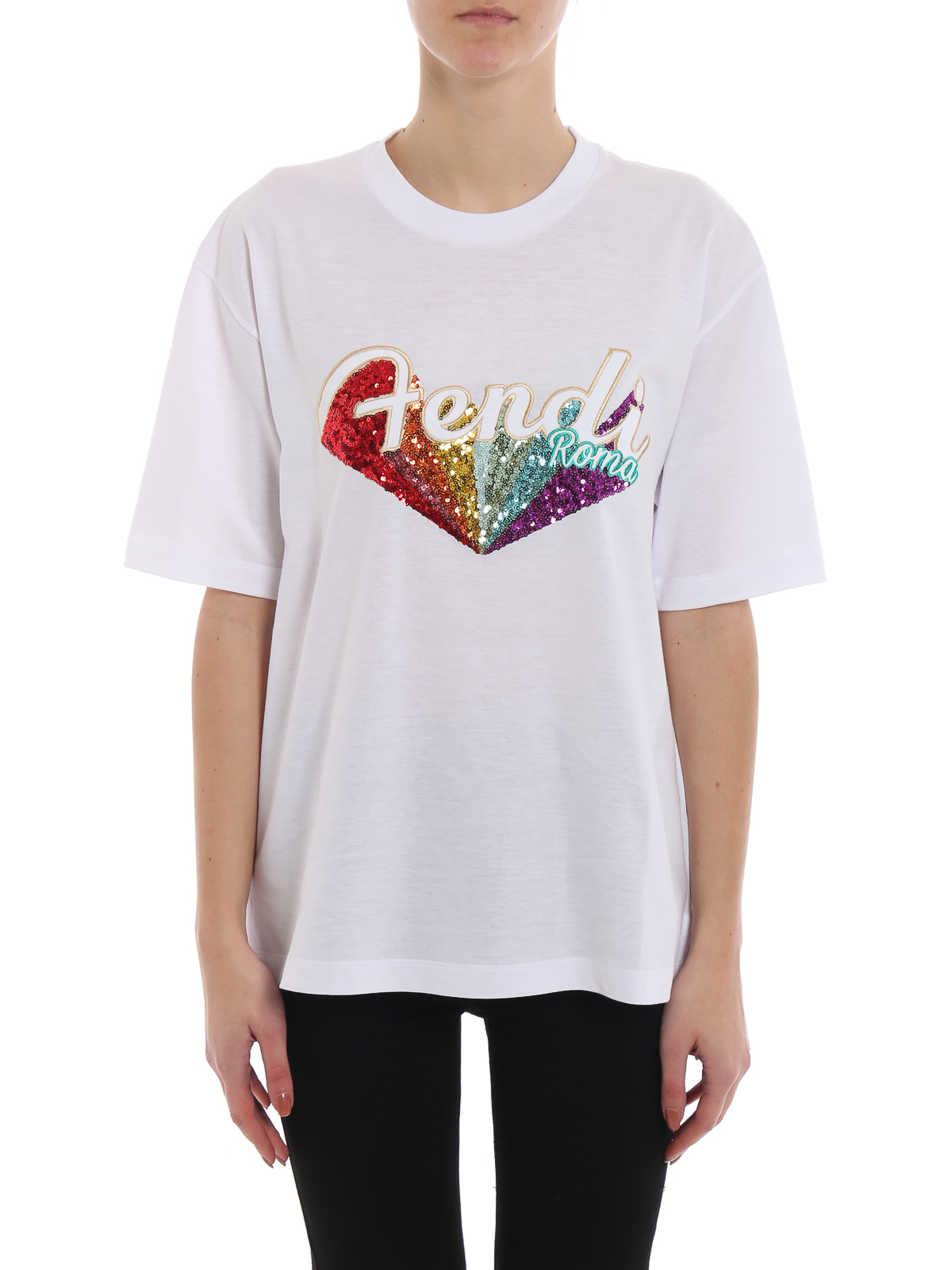 Fendi - Sequin Rainbow T-shirt - تی شرت 