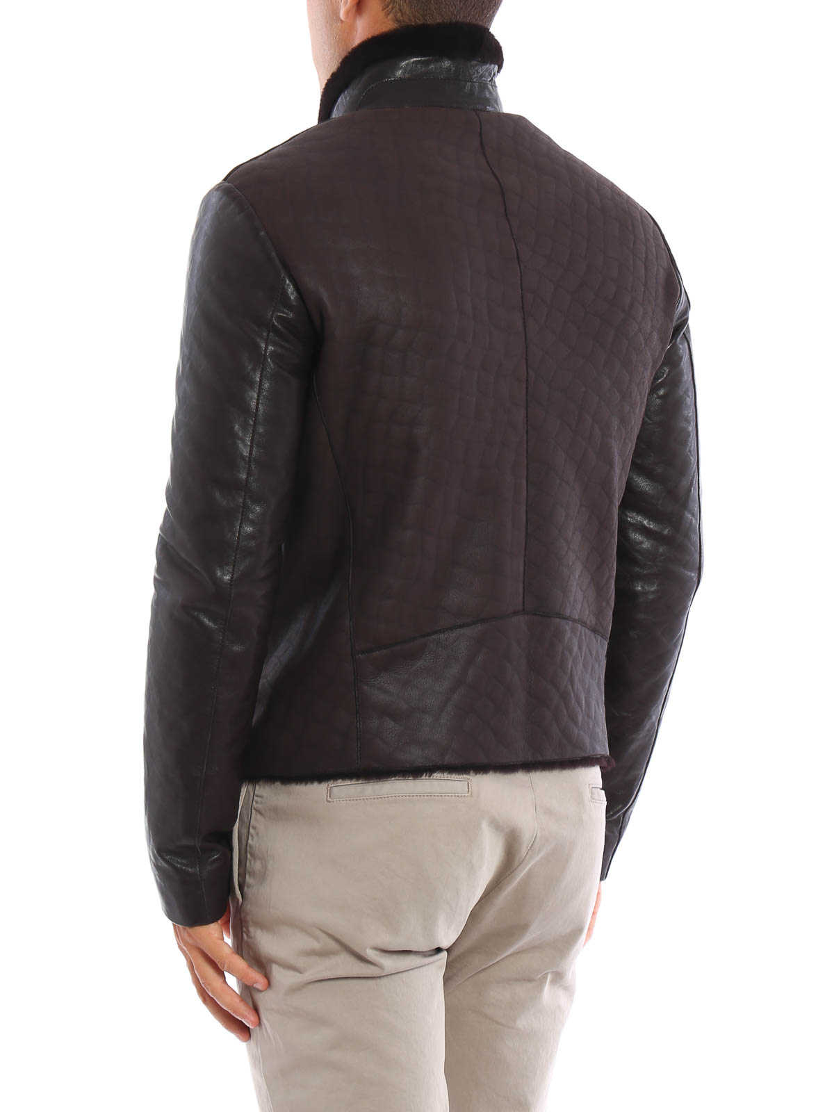Fur & Shearling Coats Giorgio Armani - Caban shearling jacket -  USB01PUSP08479