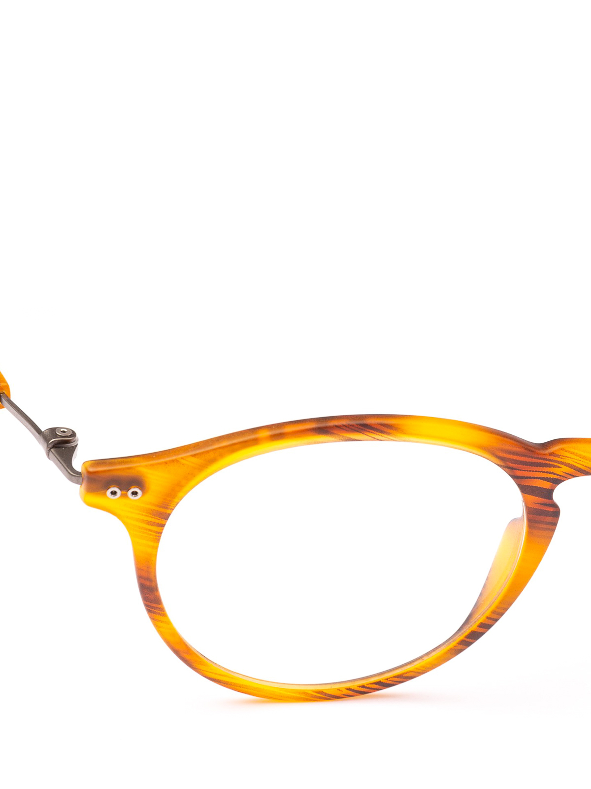 Glasses Giorgio Armani Matte Amber Acetate Panto Eyeglasses Ar70405585 