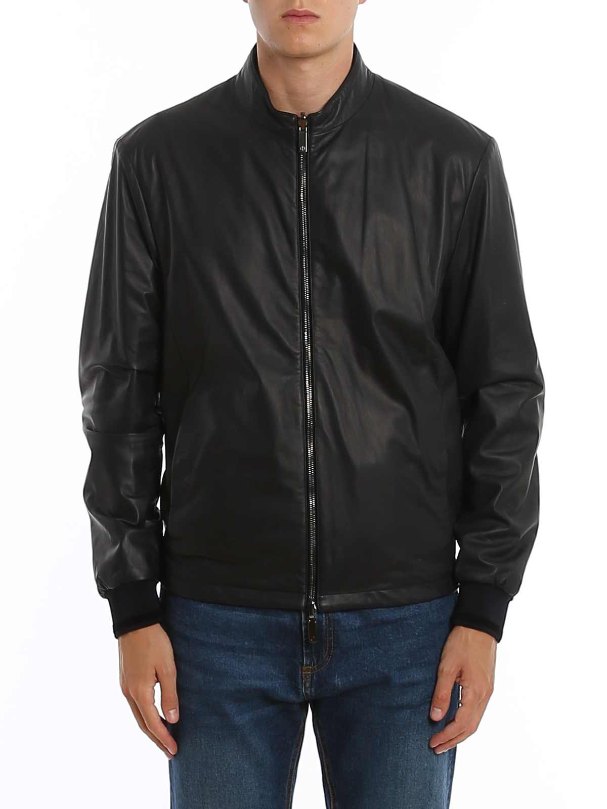 giorgio armani leather jacket