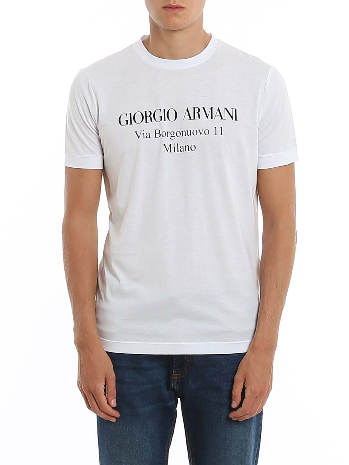 konsonant løn Envision T-shirts Giorgio Armani - Logo print cotton jersey T-shirt - 3GST57SJMCZU090