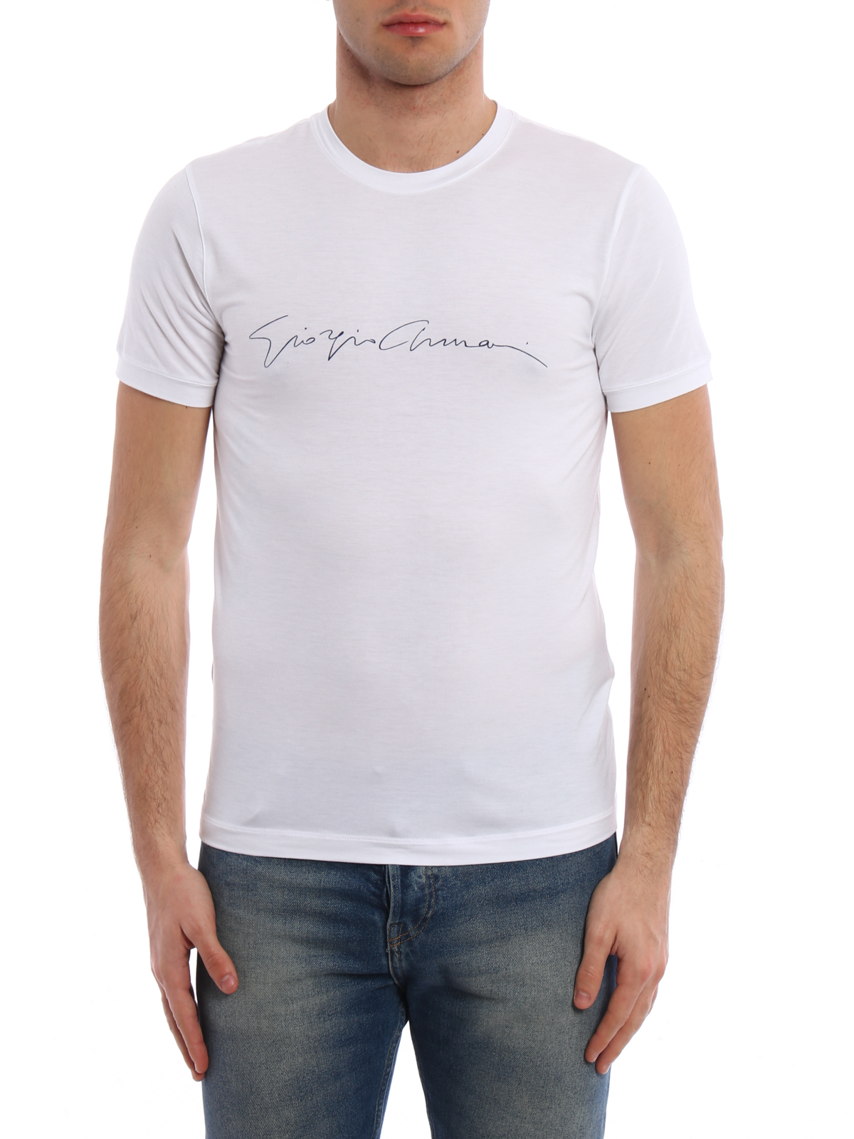 Tシャツ Giorgio Armani - Tシャツ メンズ - 白 - 3YST56SJP4Z0100