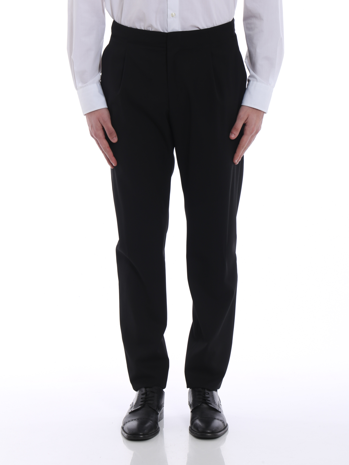 Tailored & Formal trousers Giorgio Armani - Elastic waist formal wool  trousers - WSP800WS819999