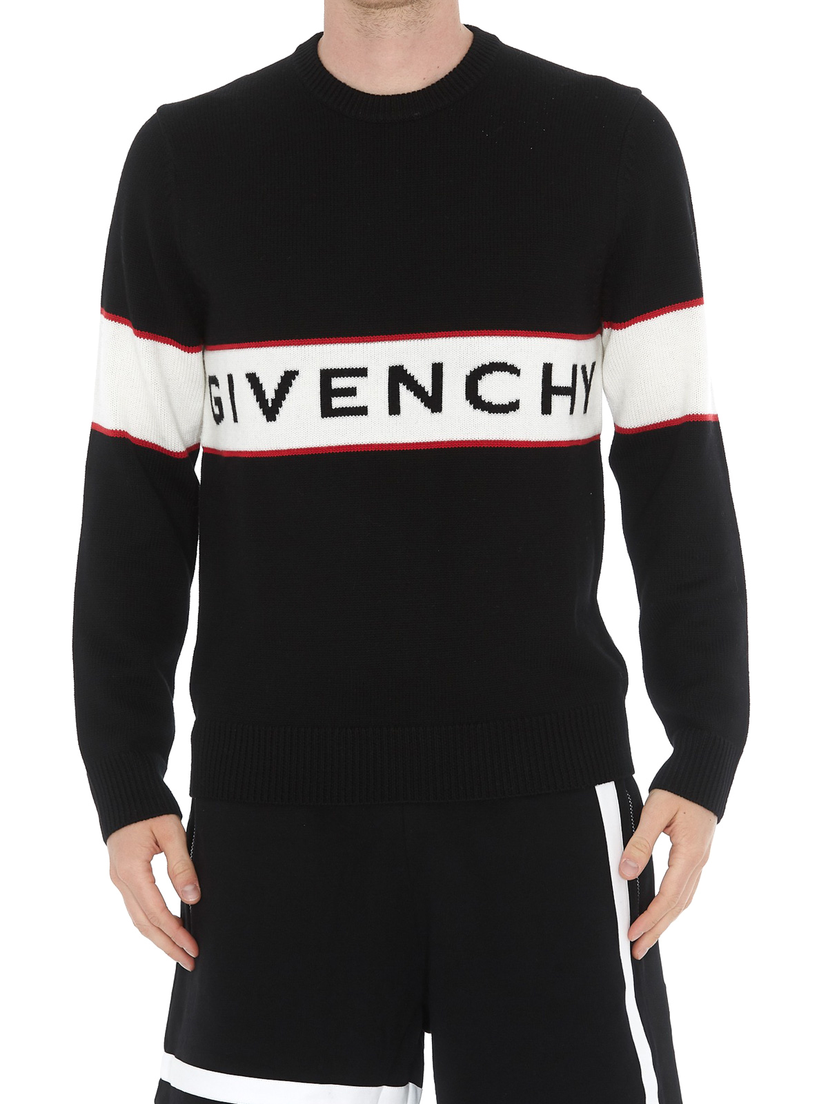 Crew necks Givenchy - Logo band wool sweater - BM900G400M001 