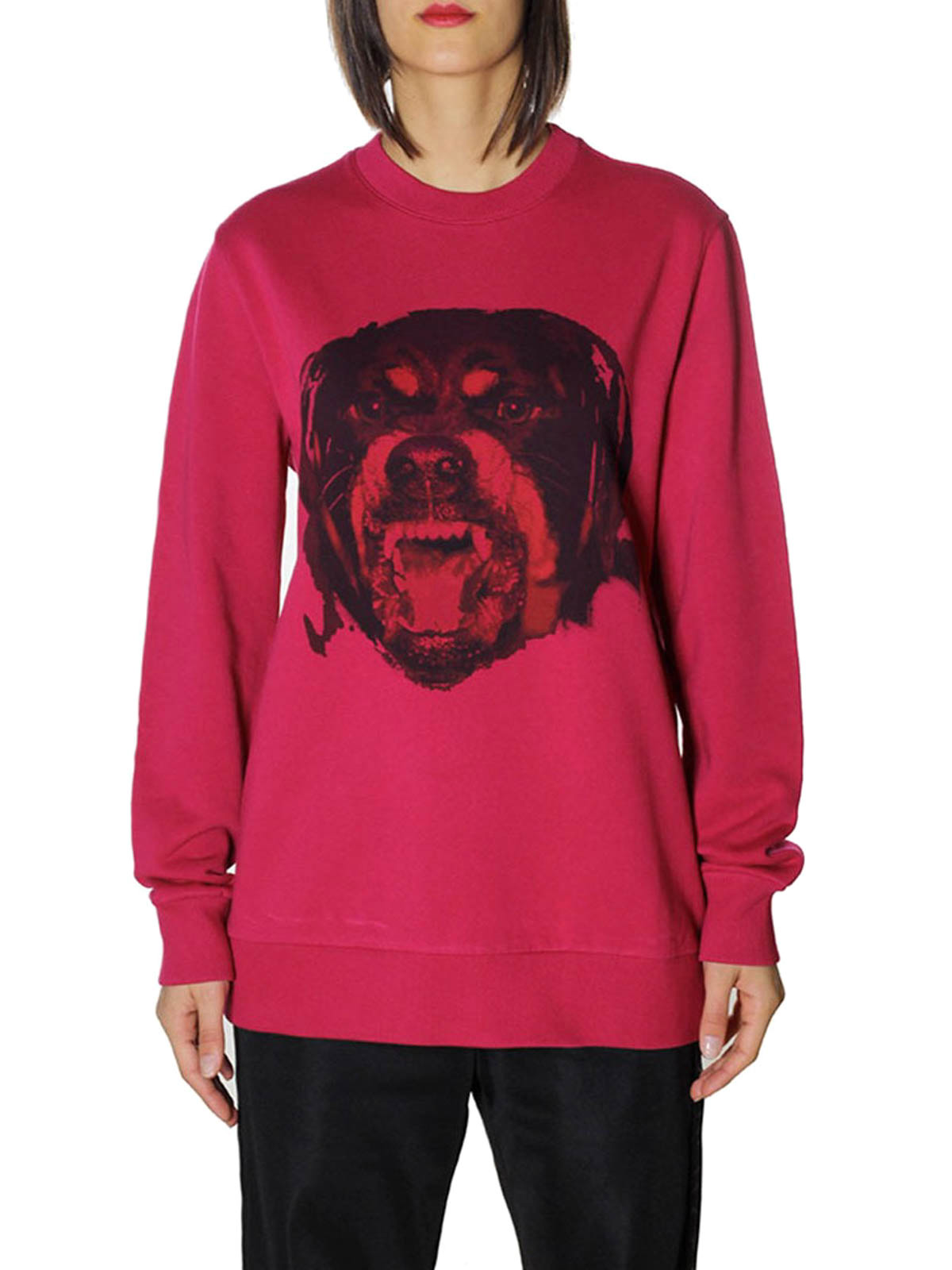 Rottweiler print fuchsia sweatshirt 