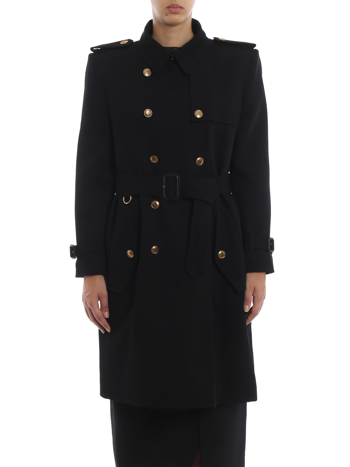 Trench coats Givenchy - Elegant wool crepe double breast trench coat ...