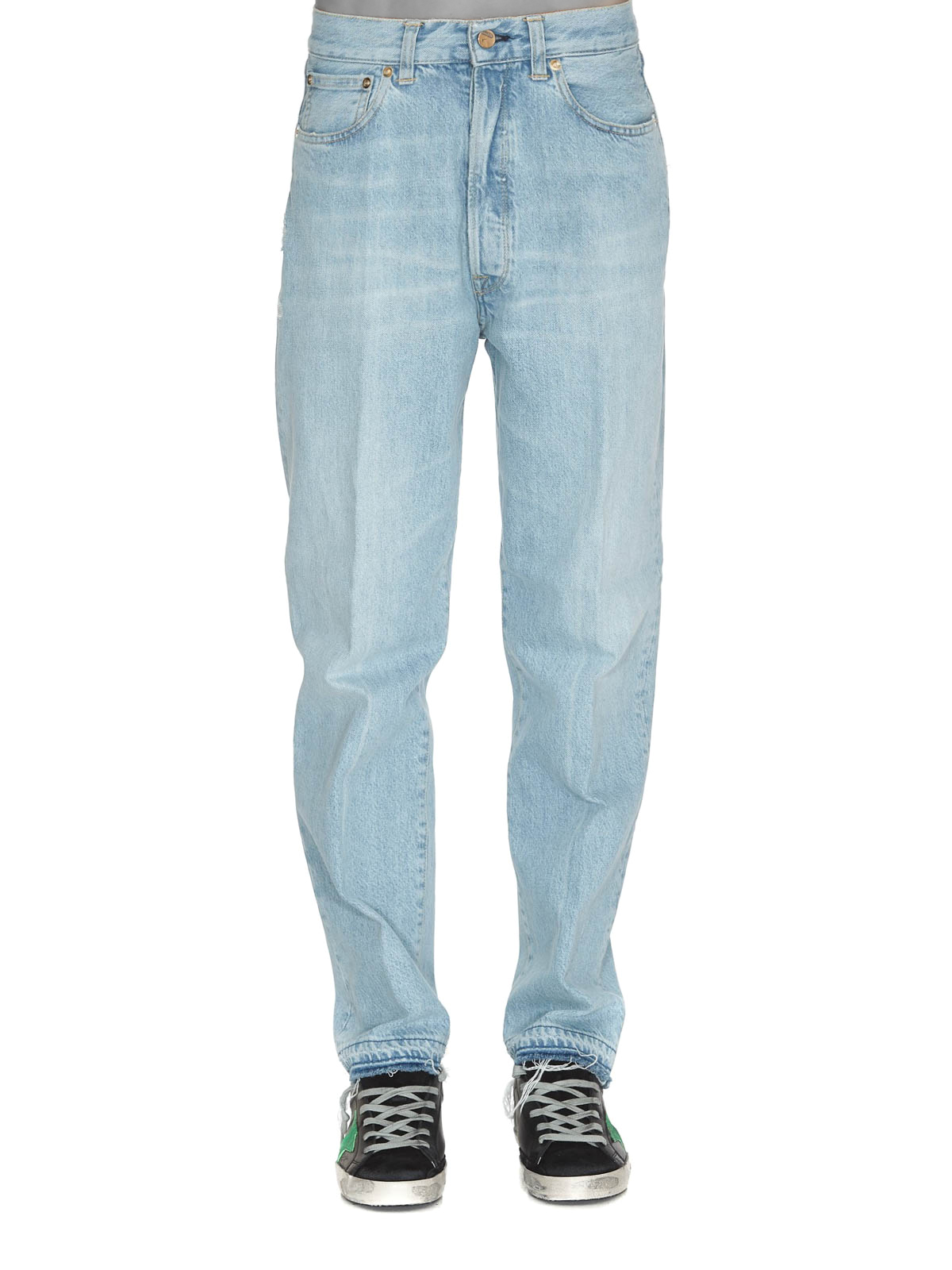 high rise light wash jeans