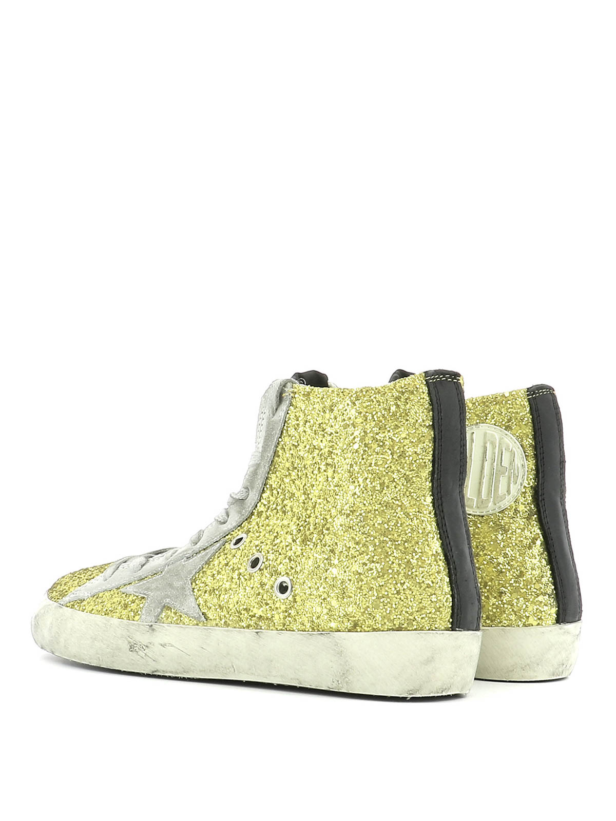 golden goose glitter high top sneakers