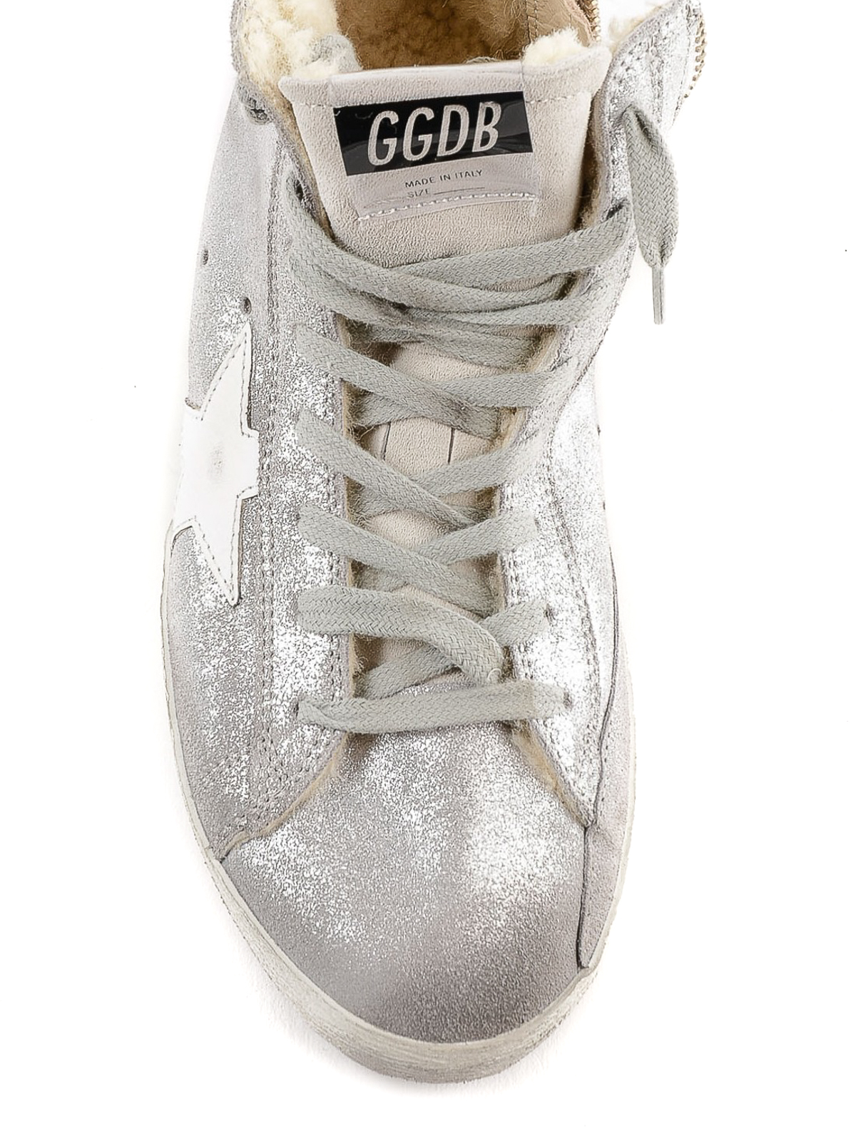 golden goose shearling high top