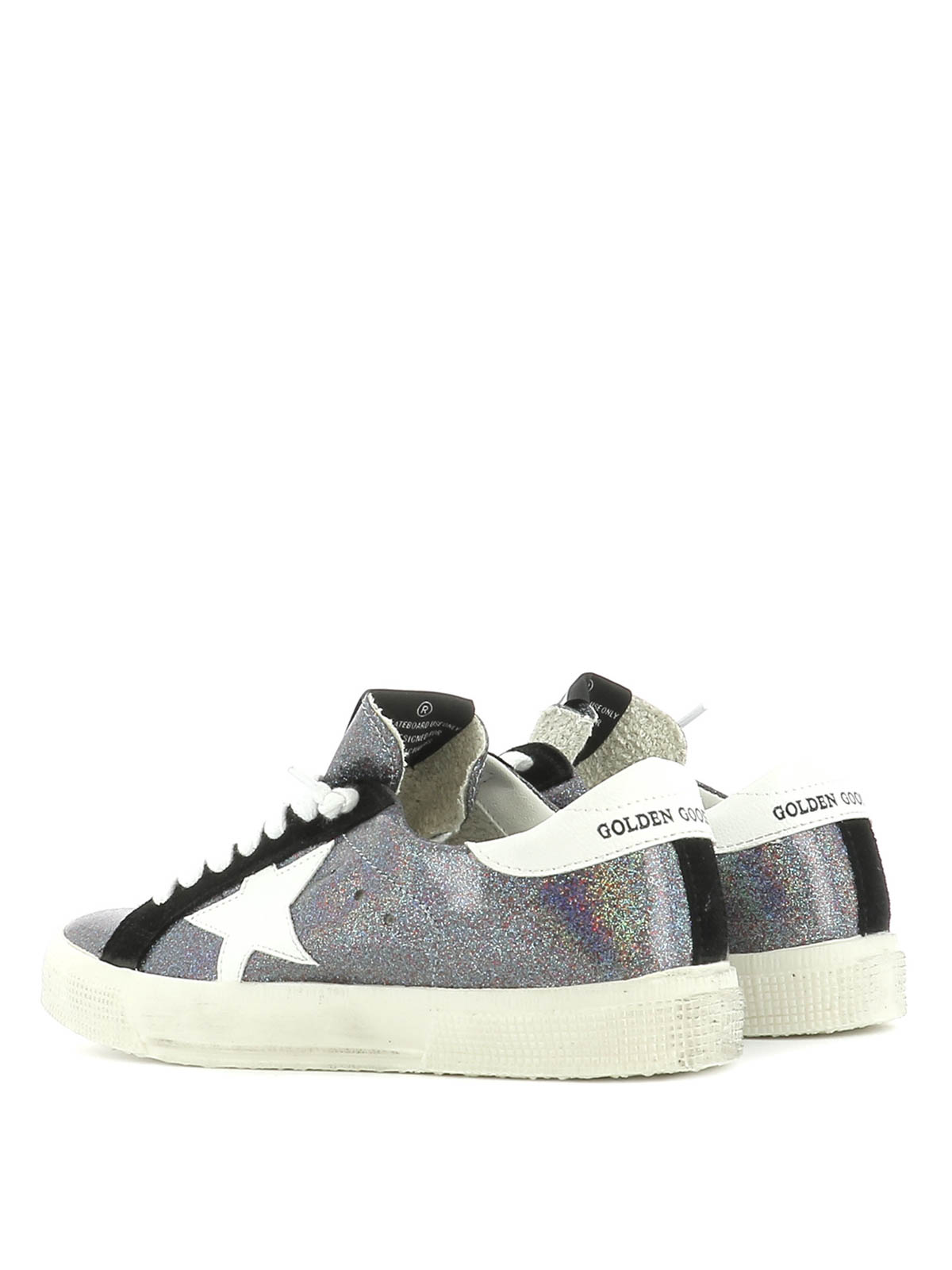 Trainers Golden Goose - May glitter and leather sneakers - G29WS127E9