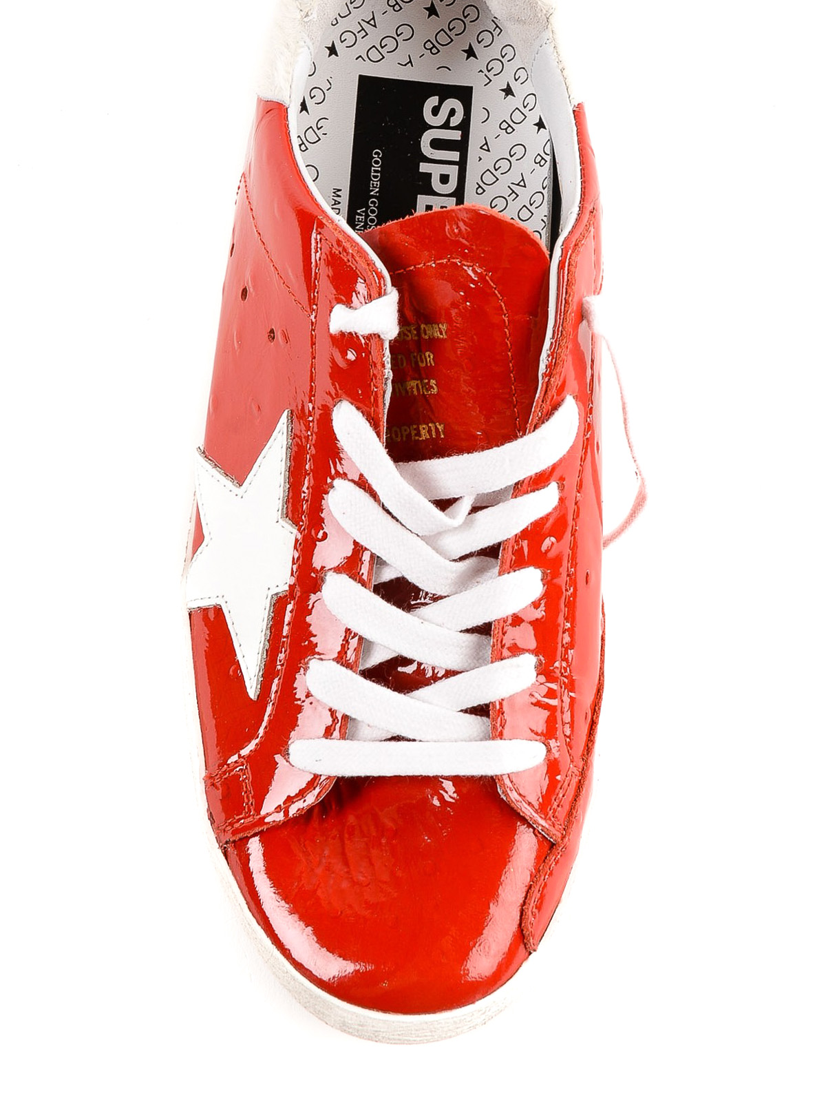 Superstar red patent leather sneakers 