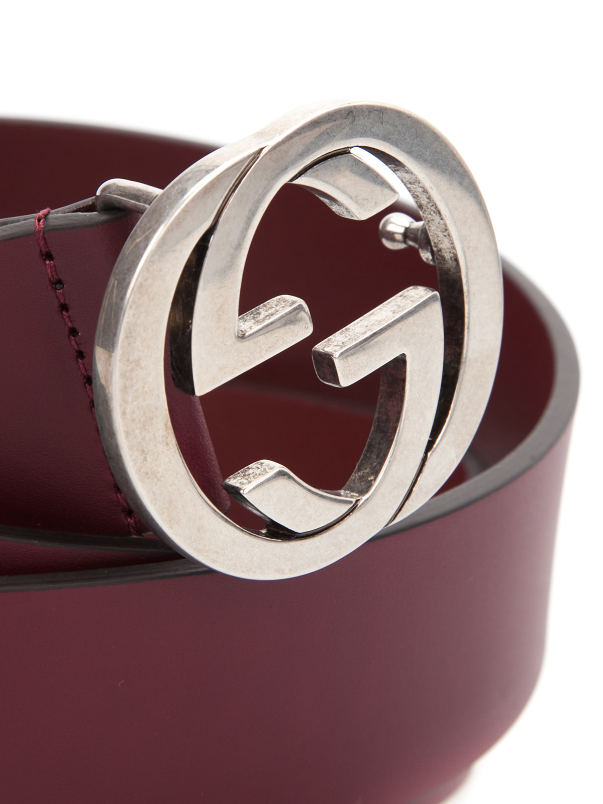 Gucci - Interlocking G buckle leather belt - belts - 368186 BGH0N 6148