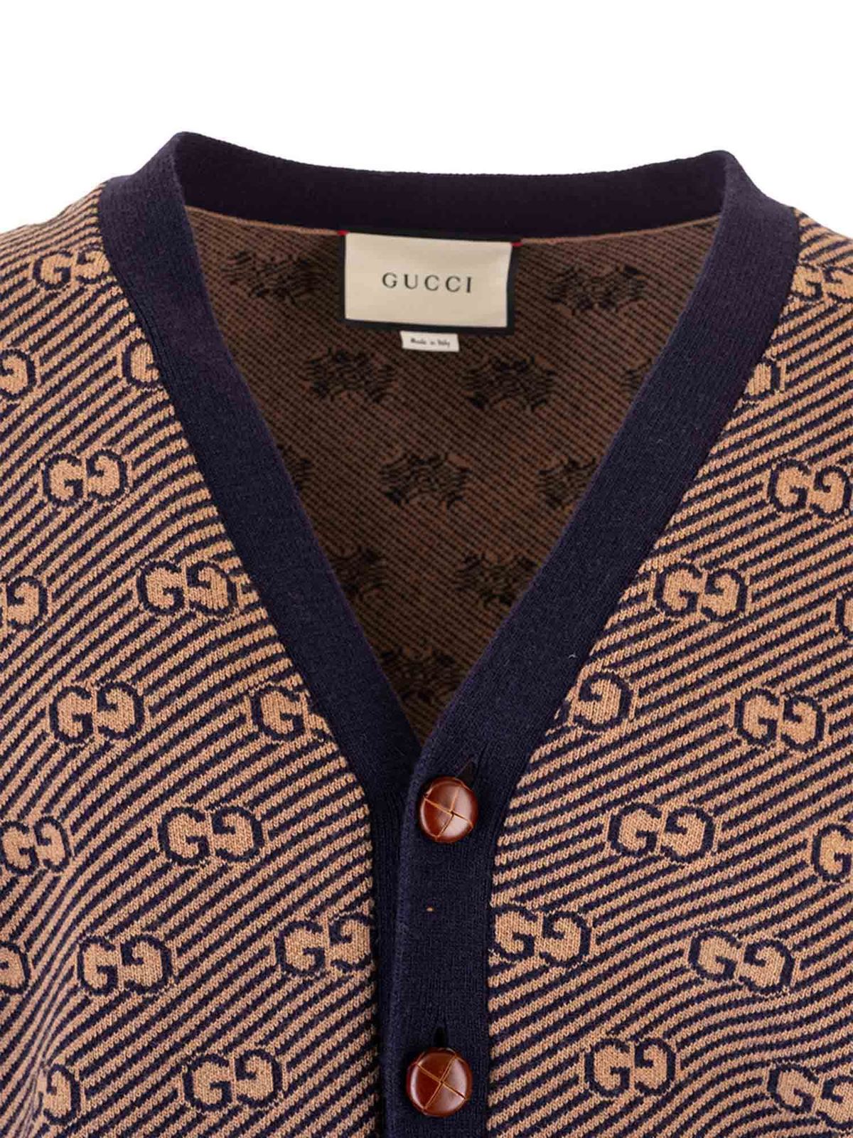 Cardigans Gucci - GG monogram wool and 