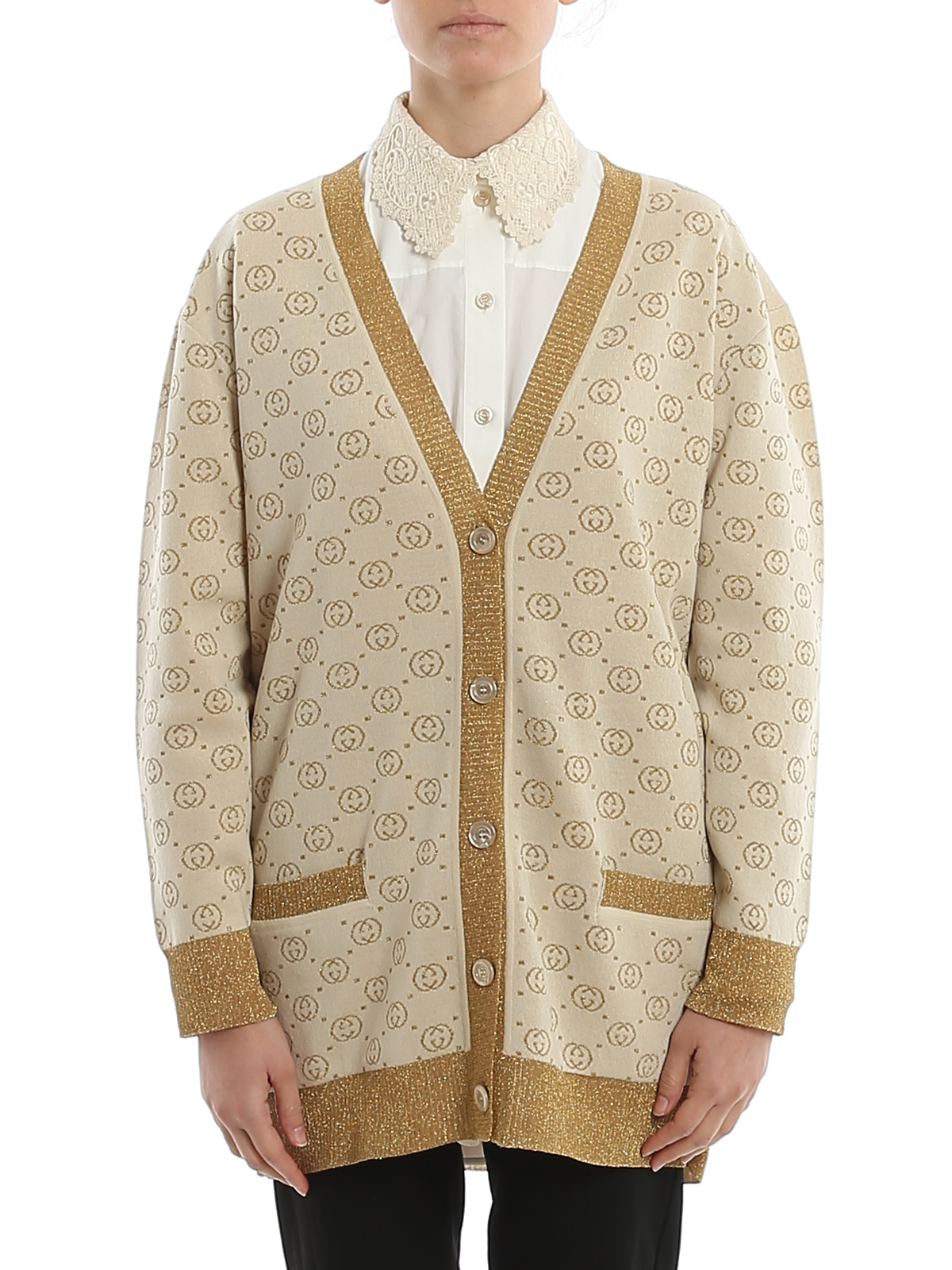 Cardigans Gucci - GG patterned wool cardigan - 605910XKAHT8007 