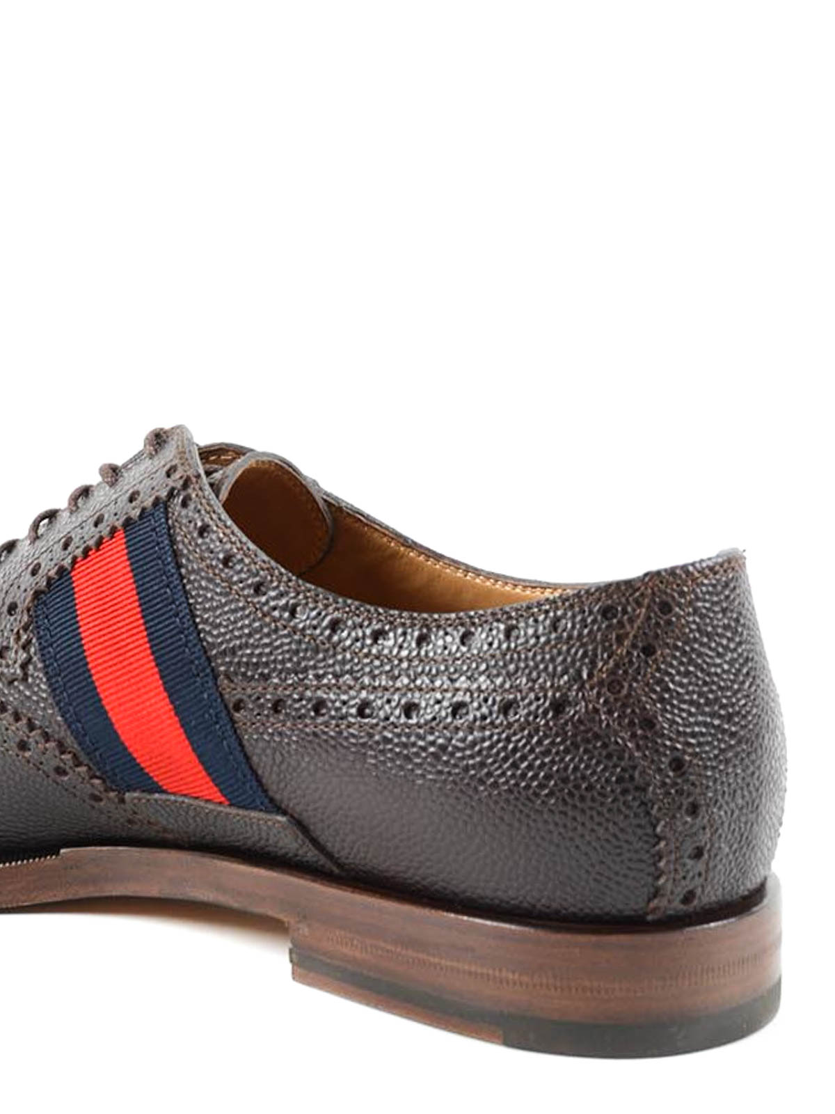 Gucci - Web detail leather brogues 