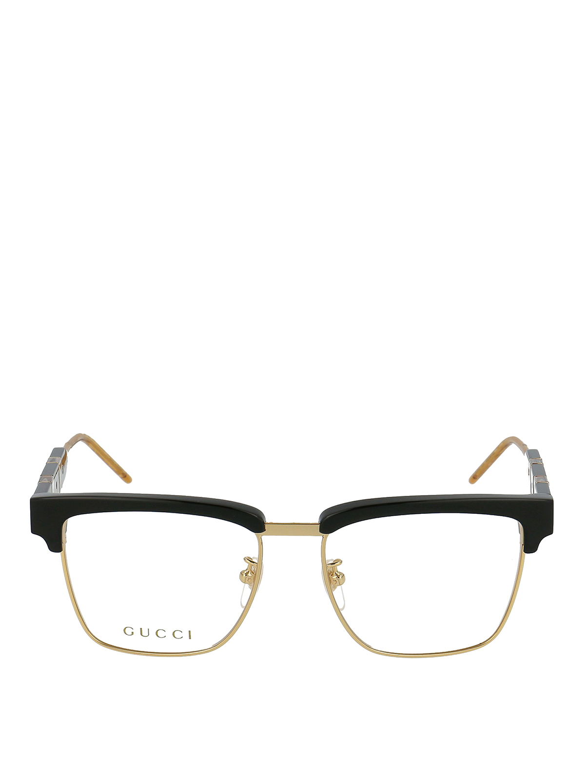 Half frame black squared glasses 