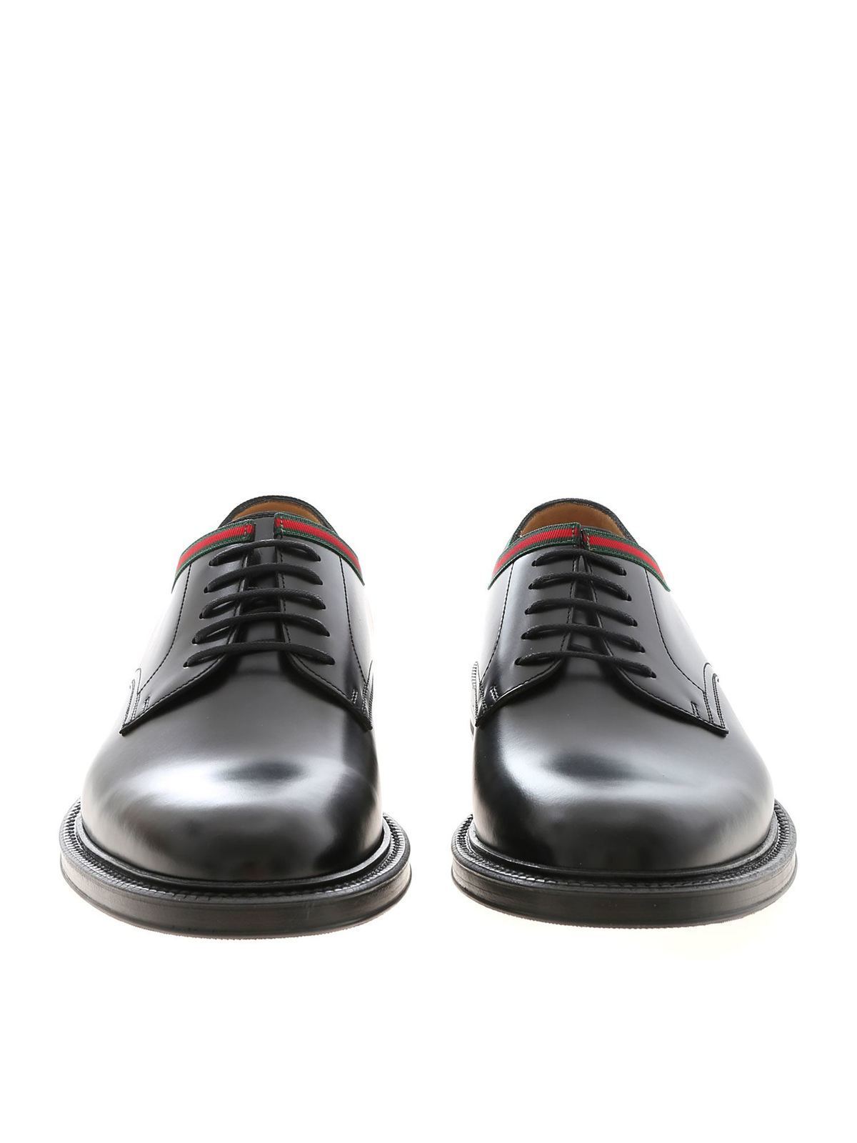 Lace-ups shoes Gucci - Web derby shoes in black - 472749AZM301060