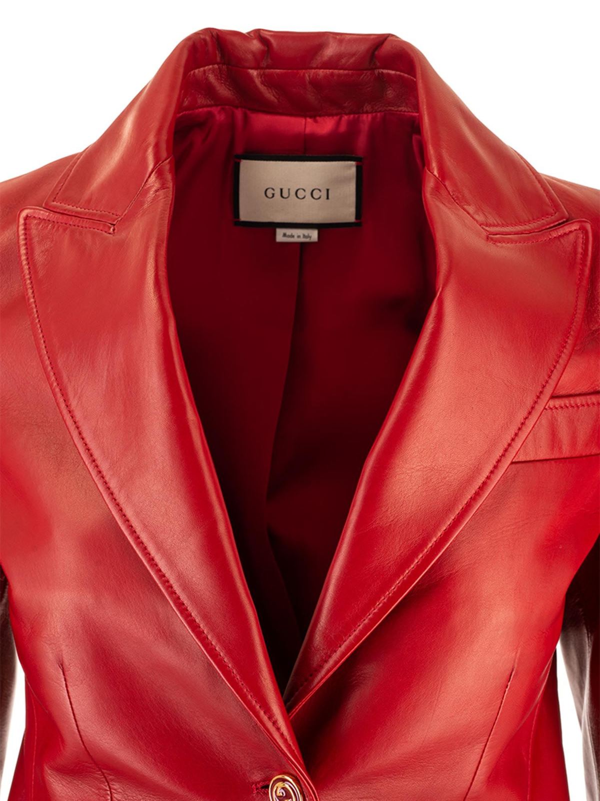 red gucci leather jacket