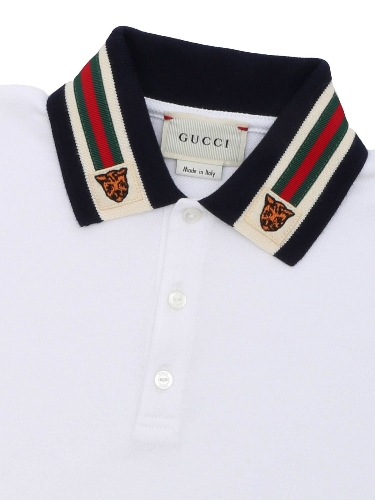 lån dør spejl kig ind Polo shirts Gucci - Tiger web collar polo in white - 573867XJBEP9061