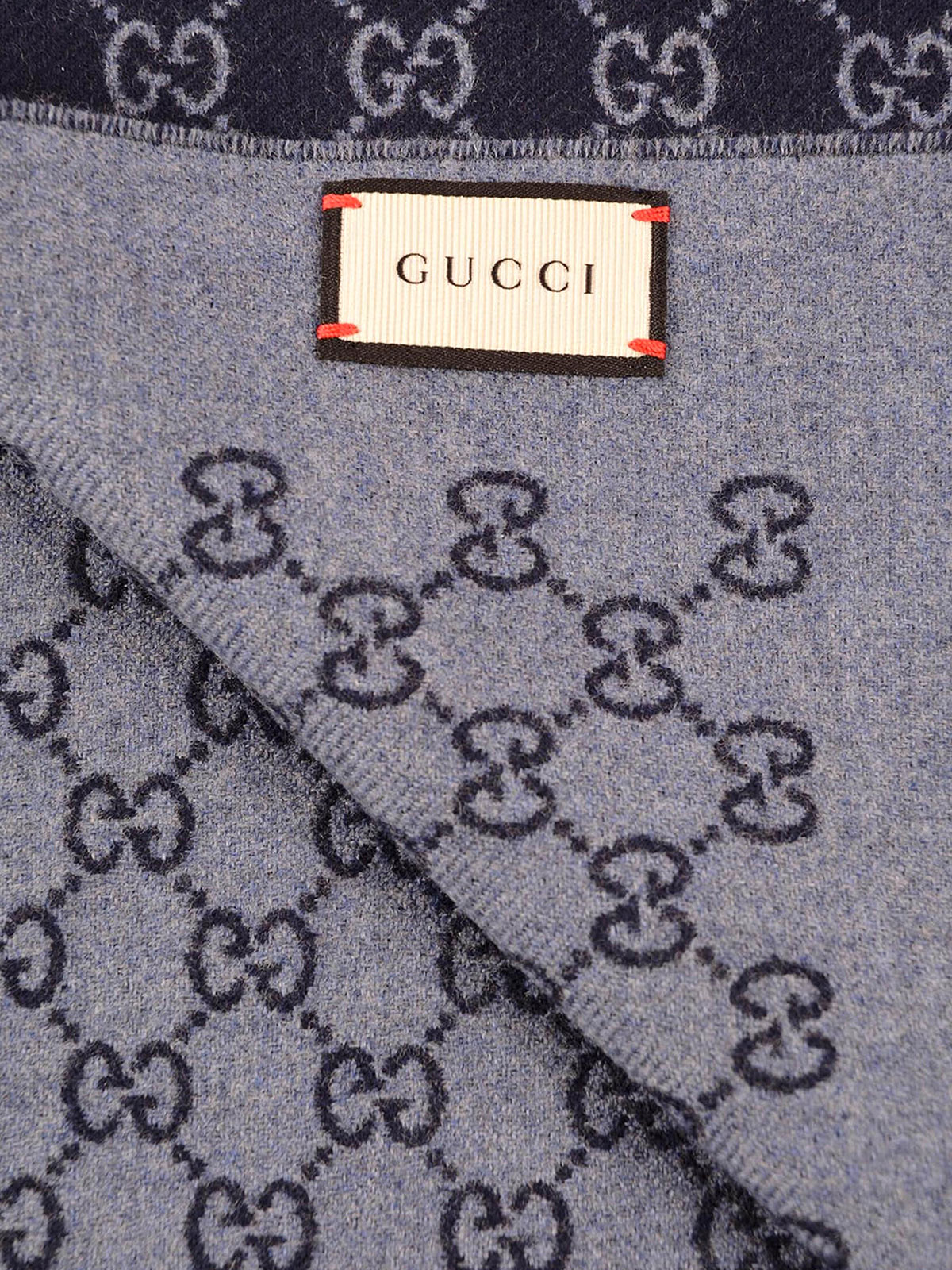 Gucci - Double jacquard GG wool scarf 