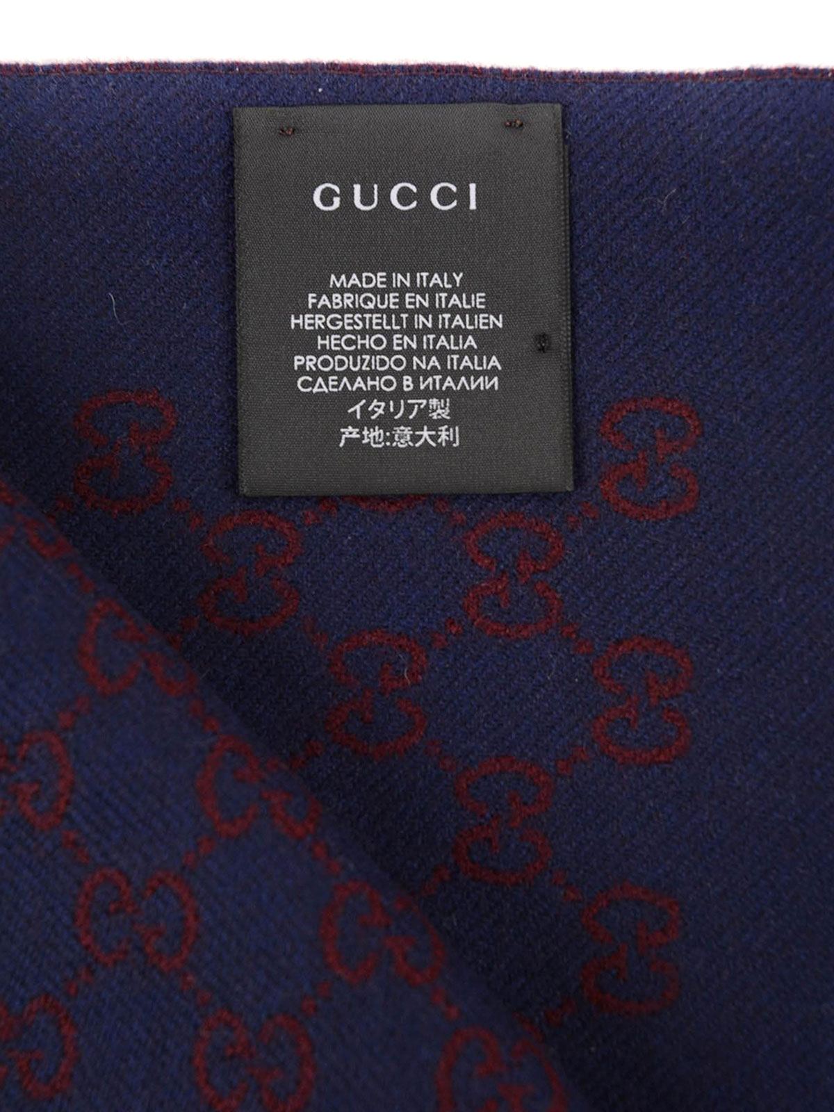 gucci double jacquard gg wool scarf